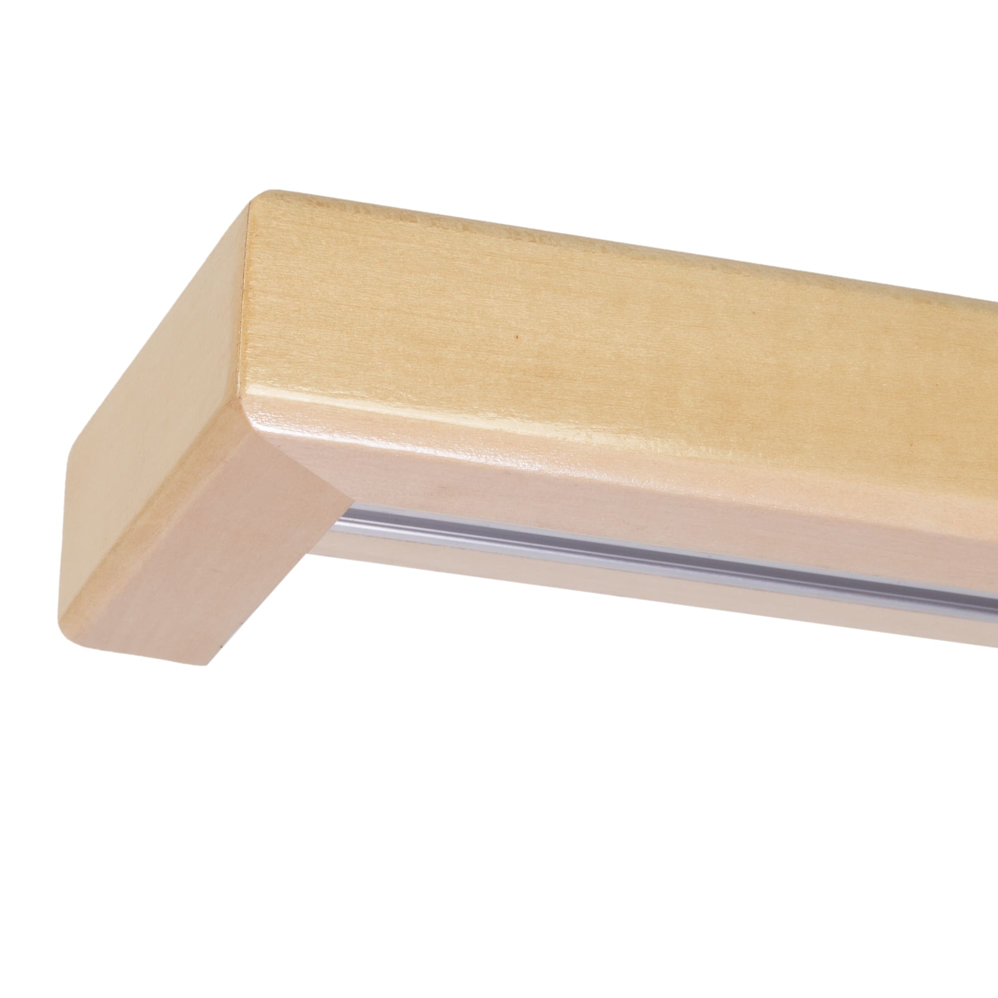 Garníža na záclonu a záves s maskou Štvorcová z dreva Prírodná