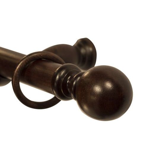 Drevená garníža na záclonu Globo Jednoduchý 35 mm Wenge
