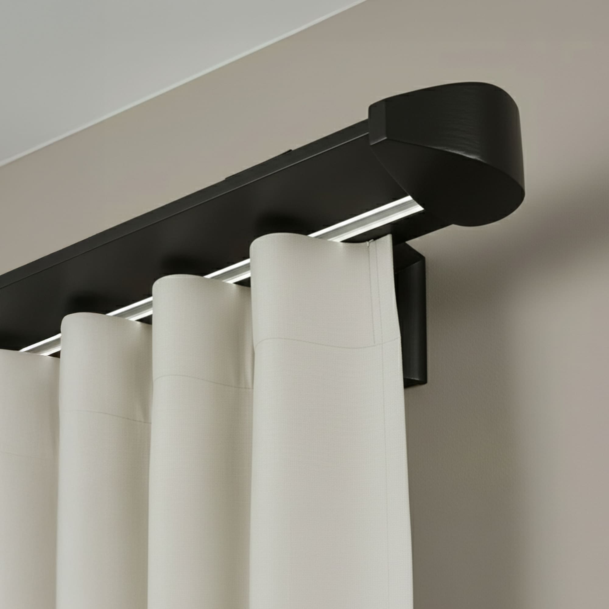 Koľajnica na záclony Siena Jednoduchá Čierna