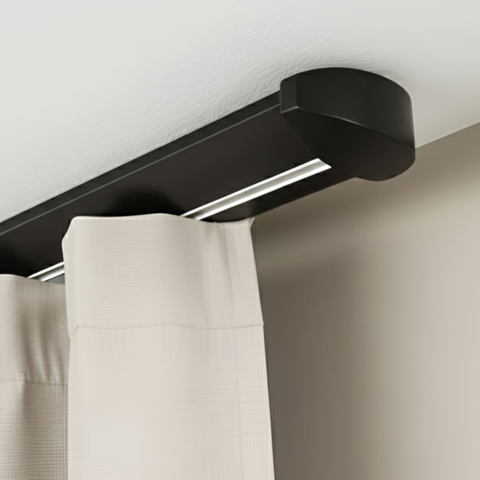 Koľajnica na záclony Siena Jednoduchá Čierna