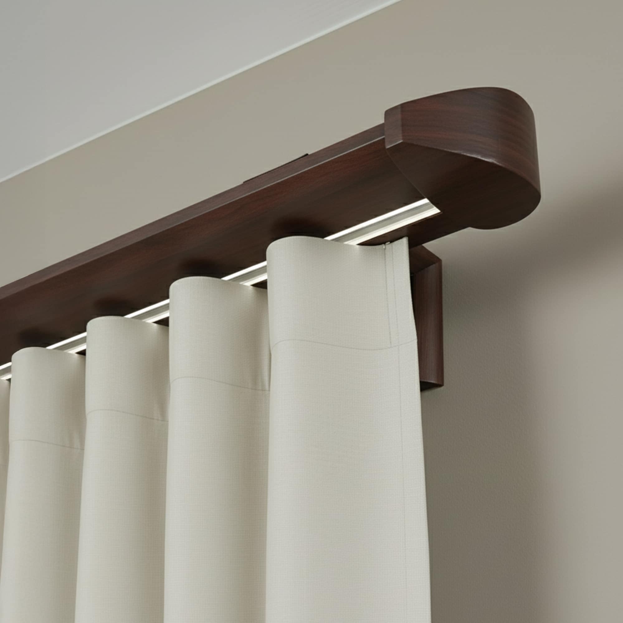 Koľajnica na záclony Siena Jednoduchá Orech