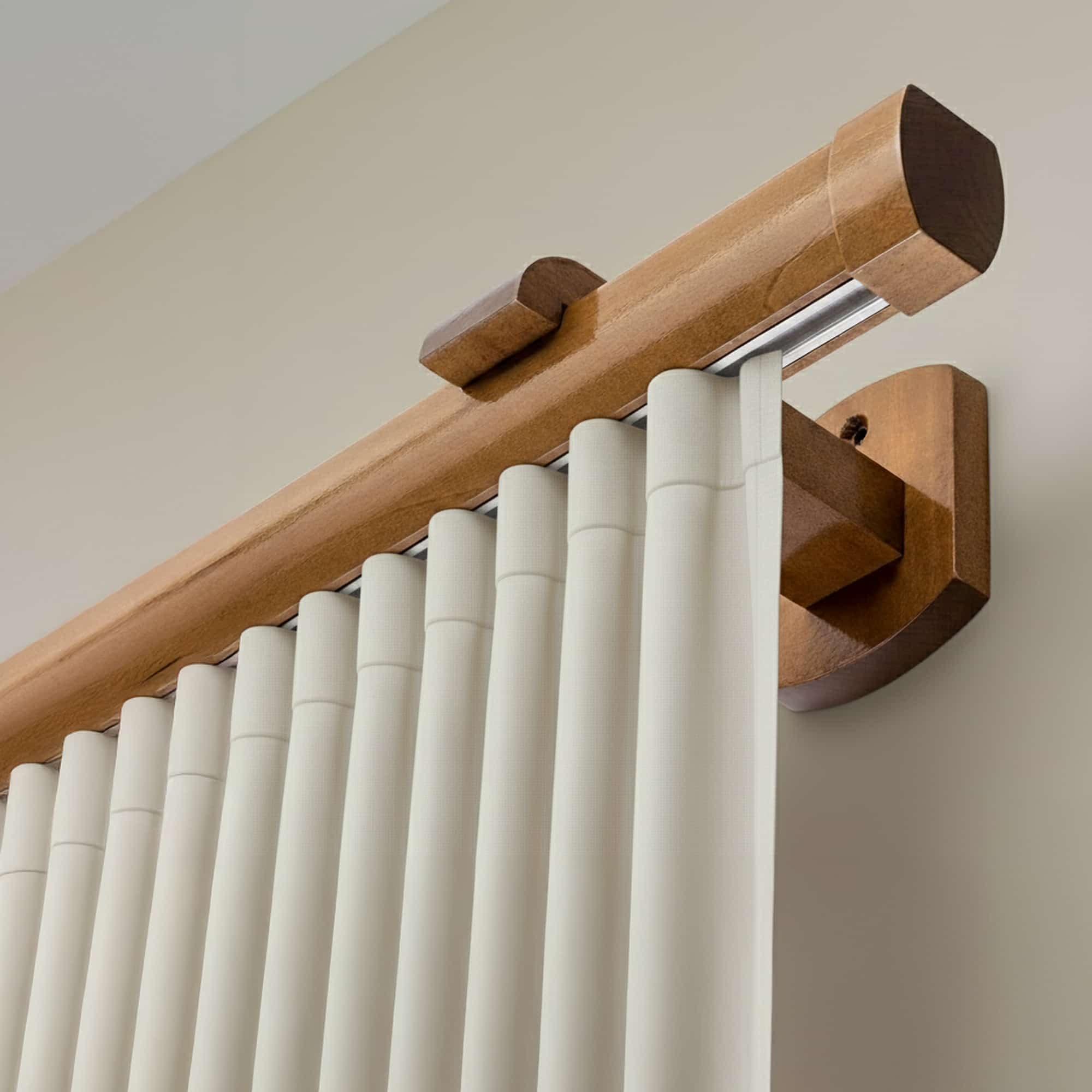 Koľajnica na záclonu Domino Jednoduchá z dreva Dub