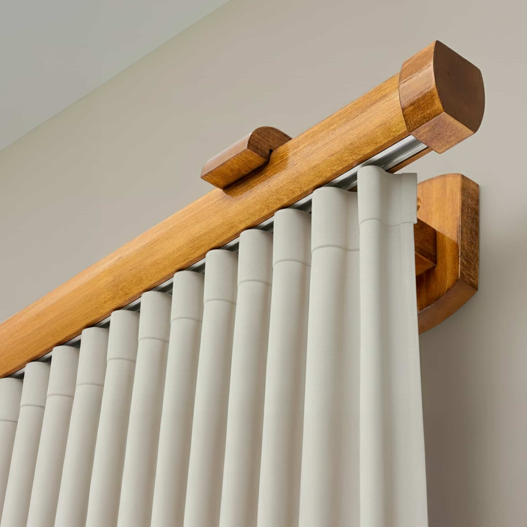 Koľajnica na záclonu Domino Jednoduchá z dreva Stejar_auriu