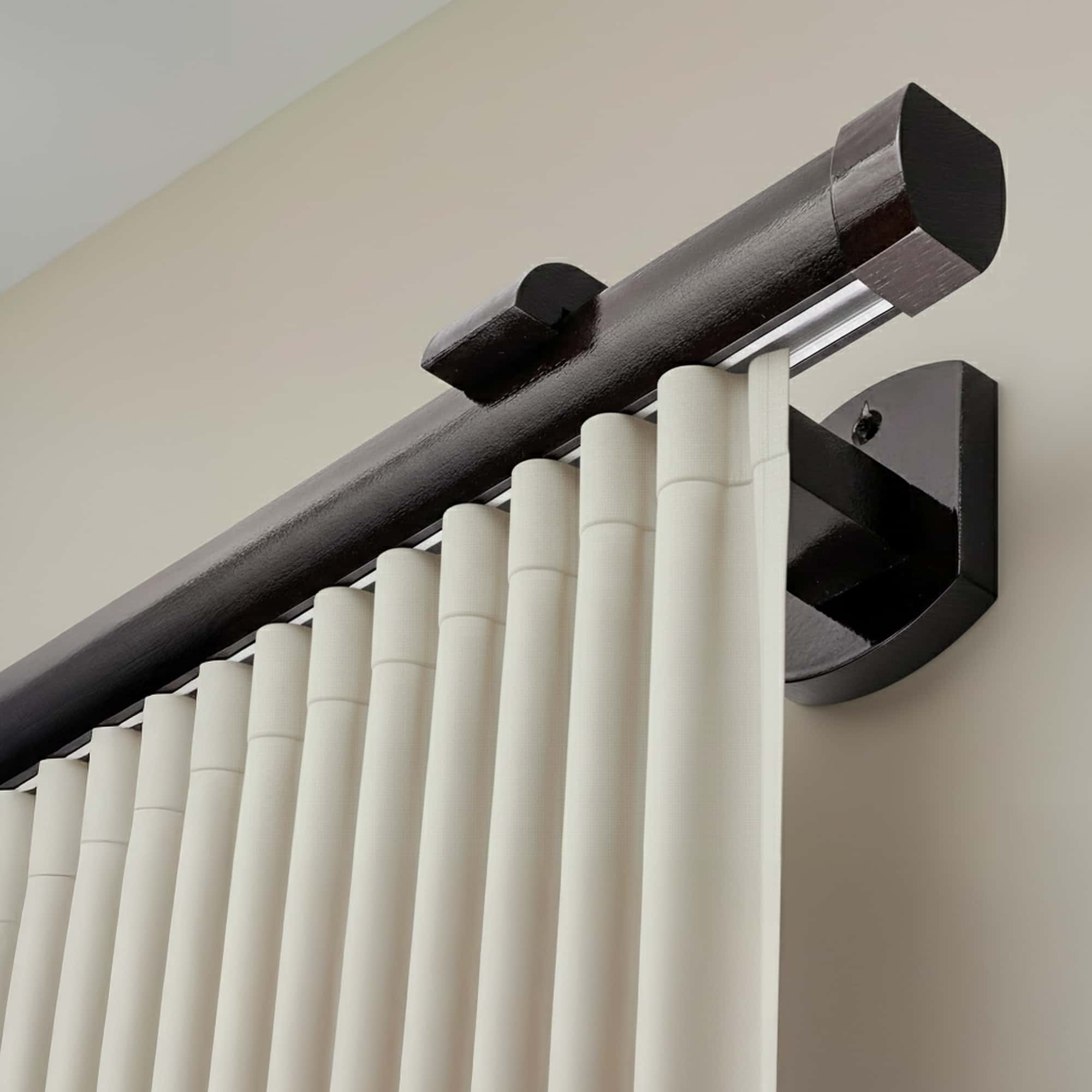 Koľajnica na záclonu Domino Jednoduchá z dreva Wenge