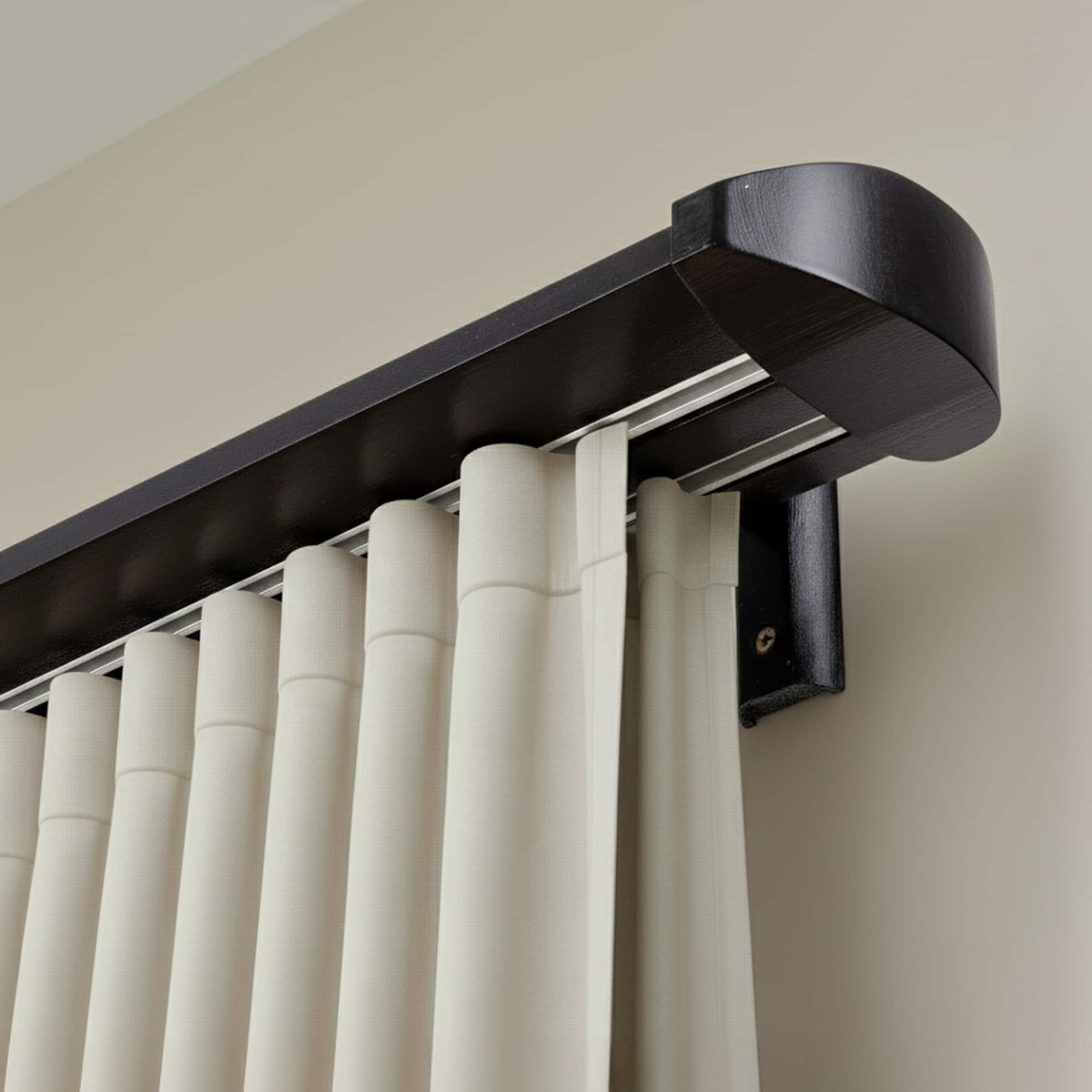 Koľajnica na záclony Siena Dvojitá Čierna