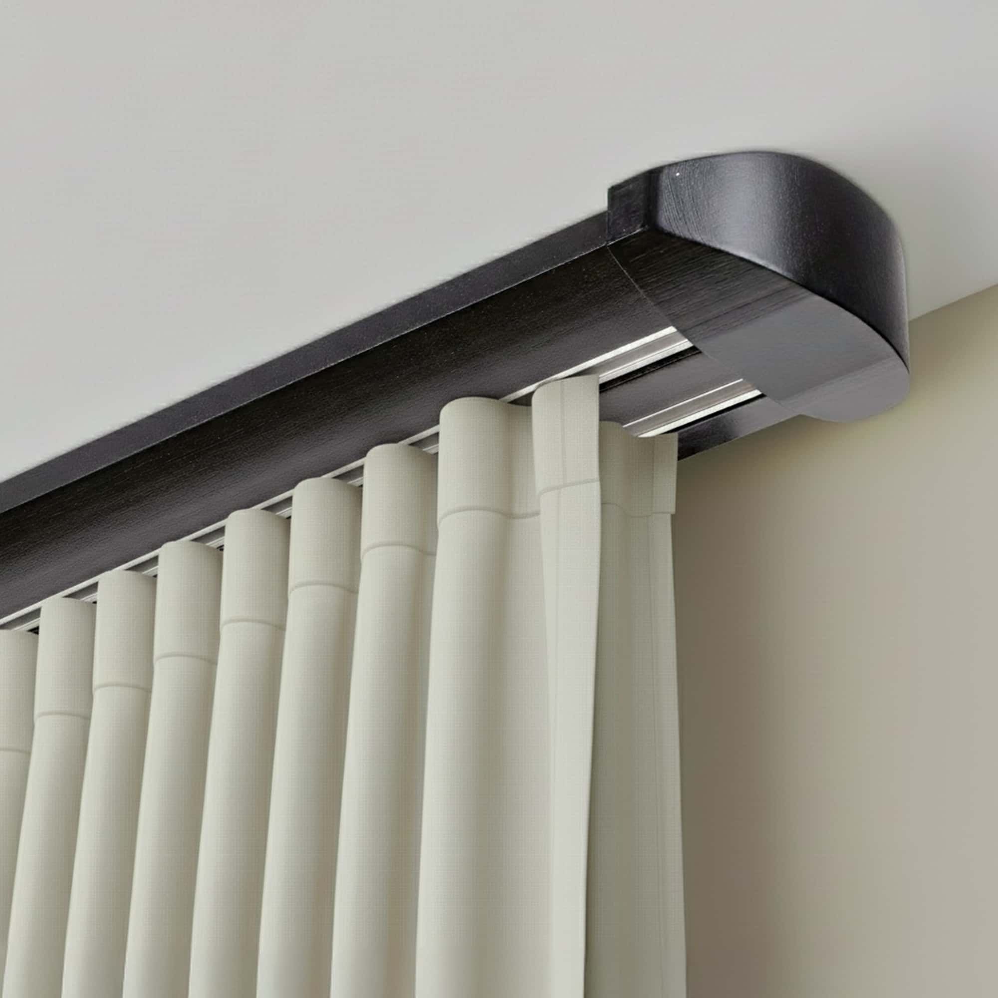 Koľajnica na záclony Siena Dvojitá Čierna