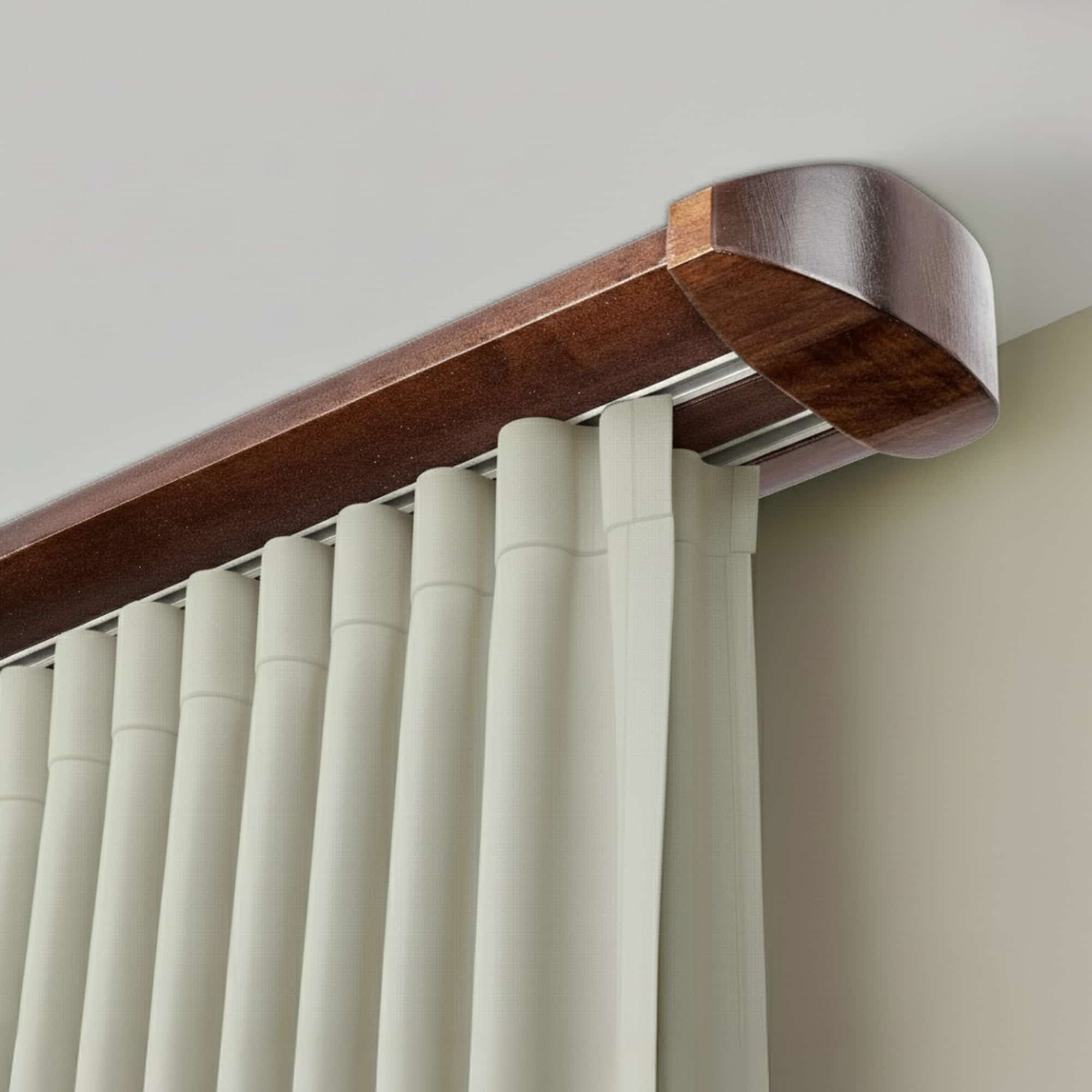 Koľajnica na záclony Siena Dvojitá Orech