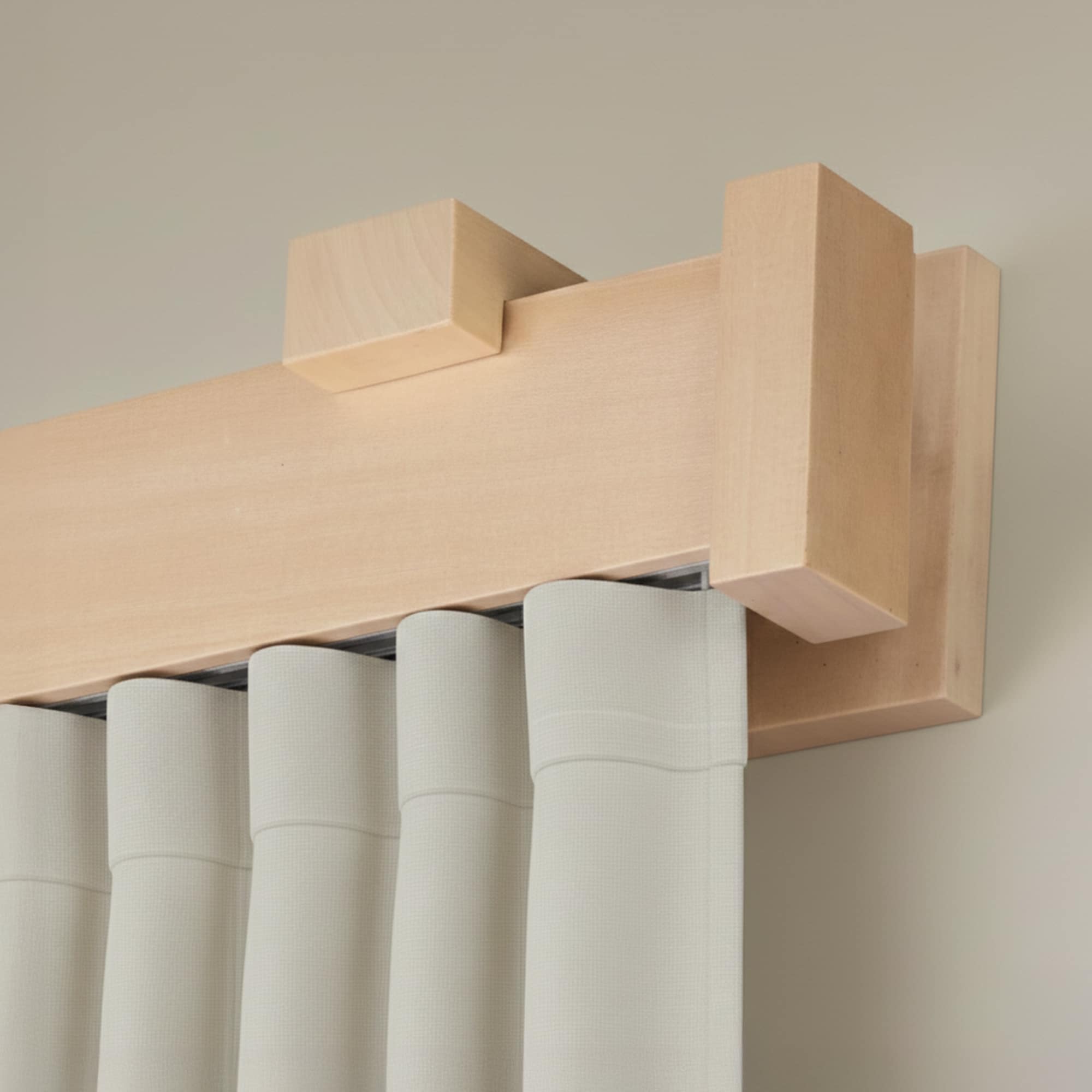 Koľajnica na záclonu Dalia z dreva Prírodná