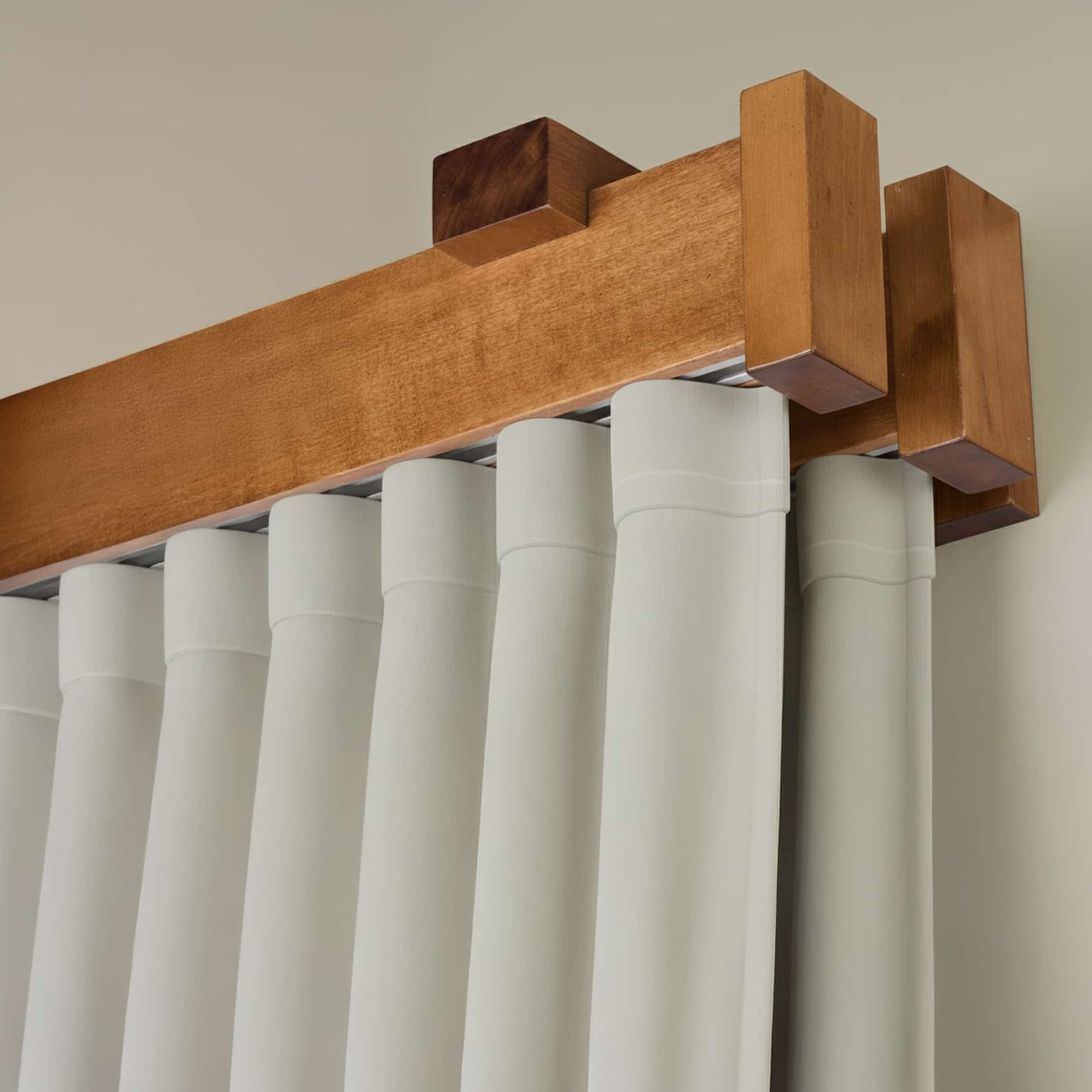 Koľajnica na záclonu a záves Dalia z dreva Dub