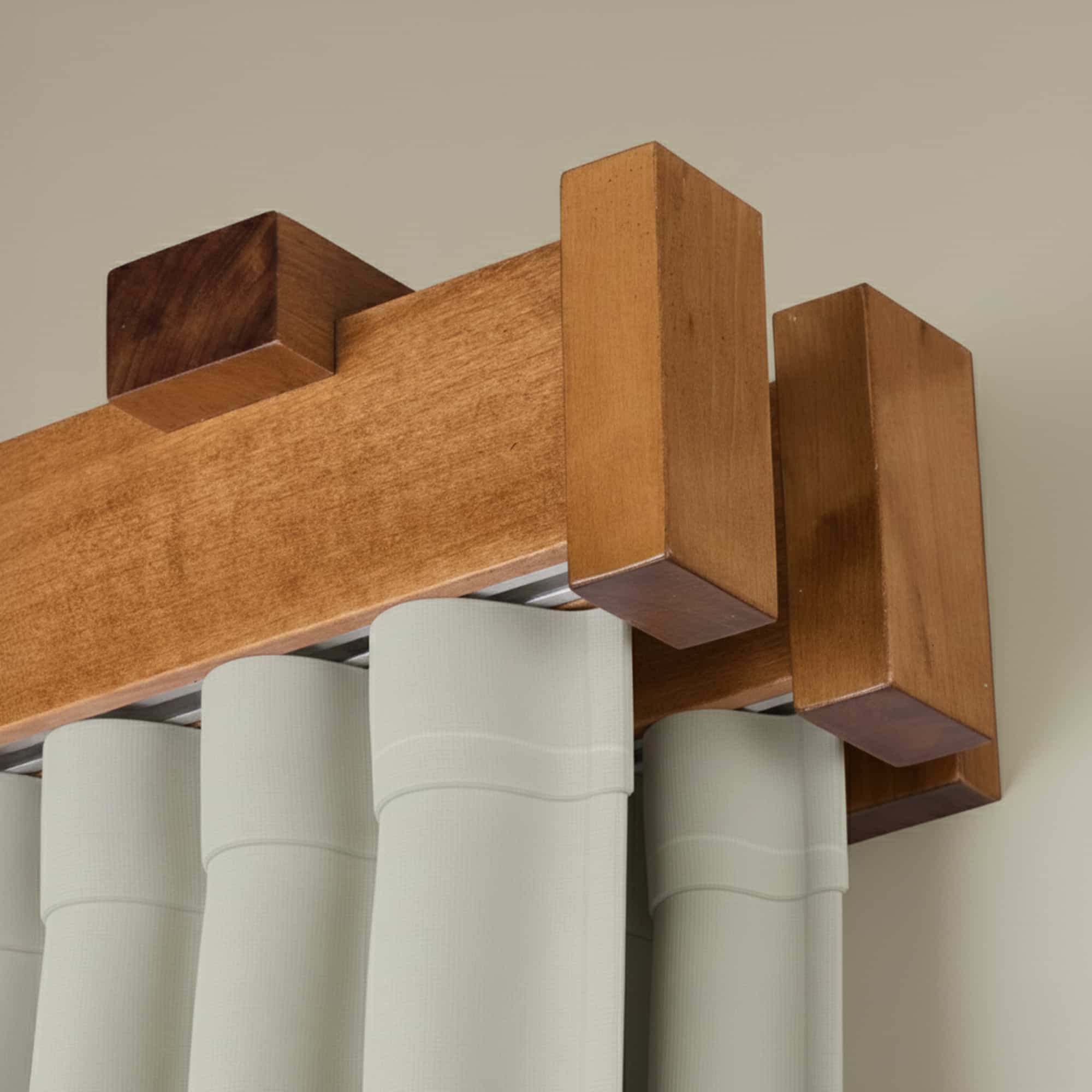 Koľajnica na záclonu a záves Dalia z dreva Dub