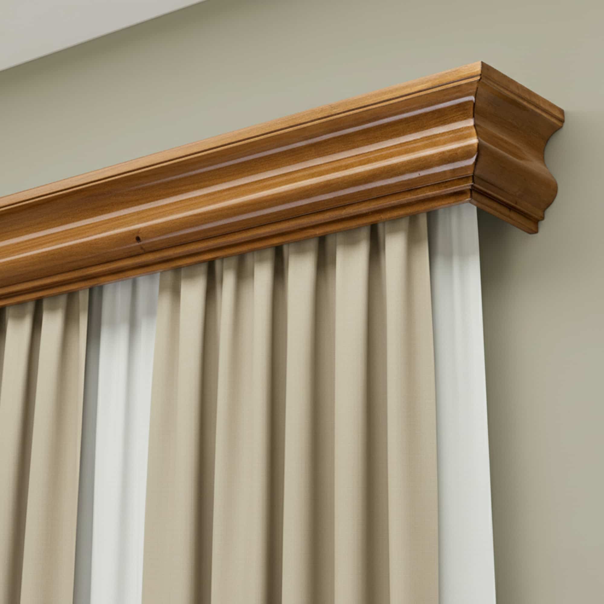 Rímsová garníža na záclonu a záves Athena z dreva Dub