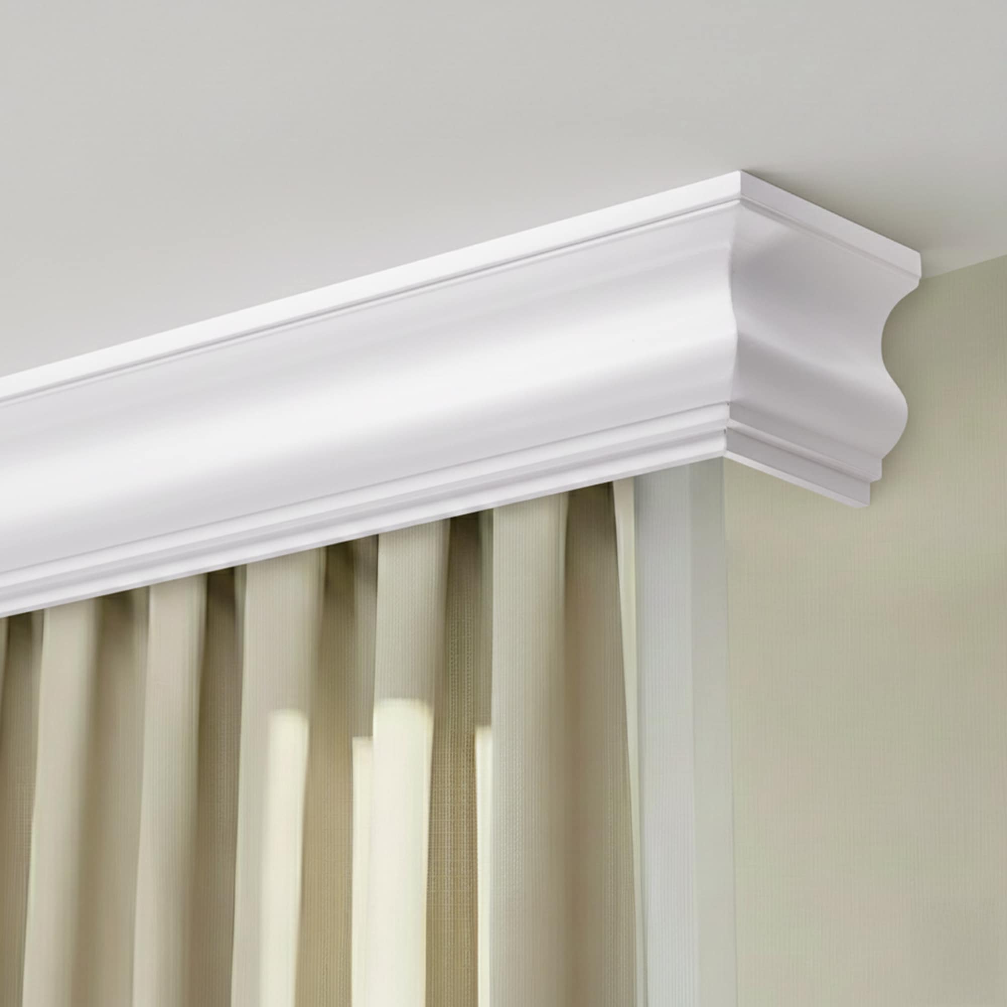 Rímsová garníža na záclonu a záves Athena z dreva Biela