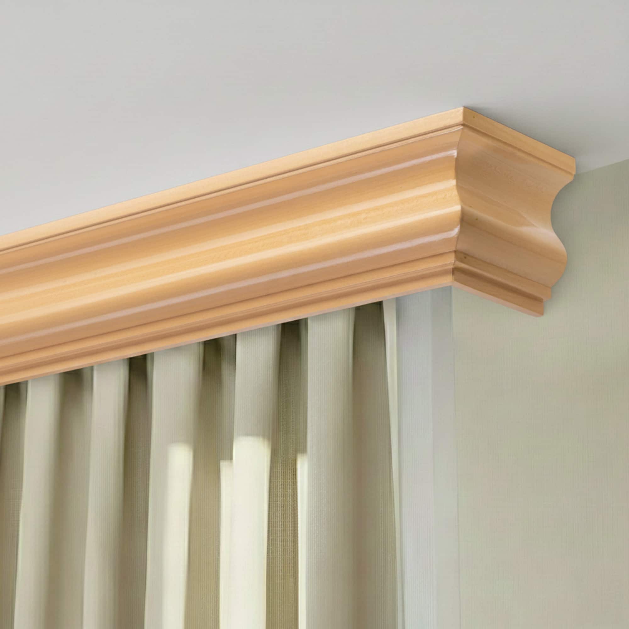 Rímsová garníža na záclonu a záves Athena z dreva Prírodná