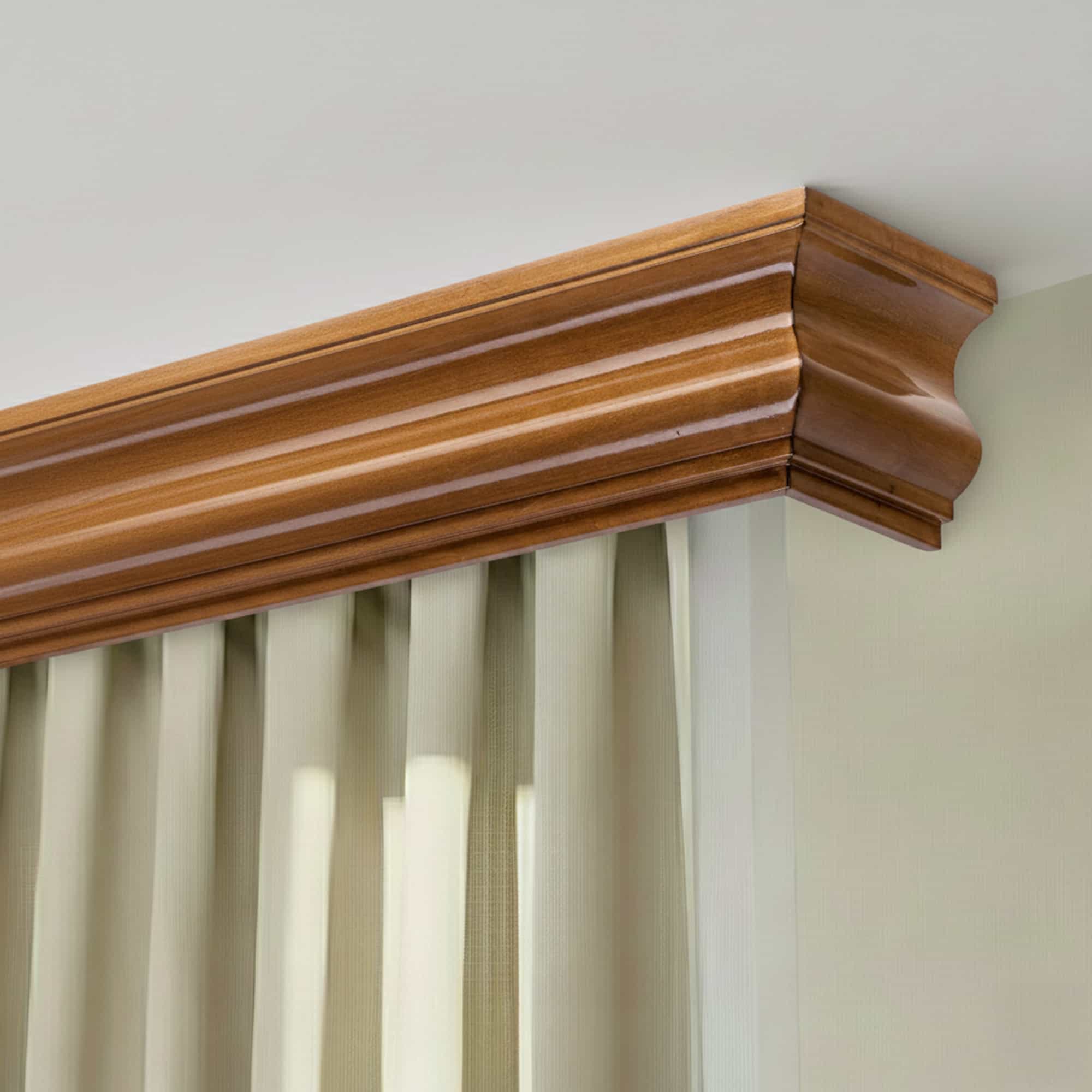 Rímsová garníža na záclonu a záves Athena z dreva Dub