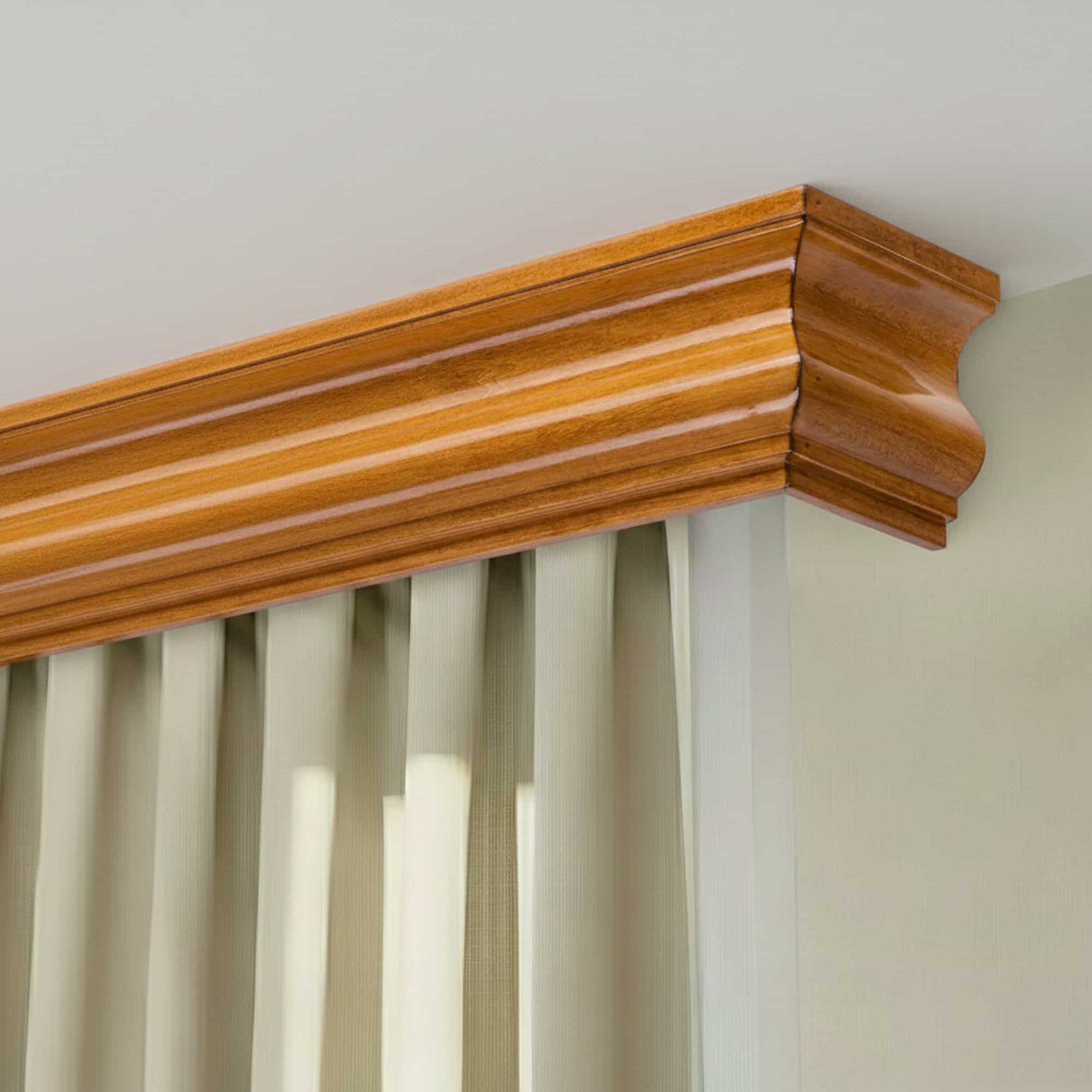 Rímsová garníža na záclonu a záves Athena z dreva Stejar_auriu
