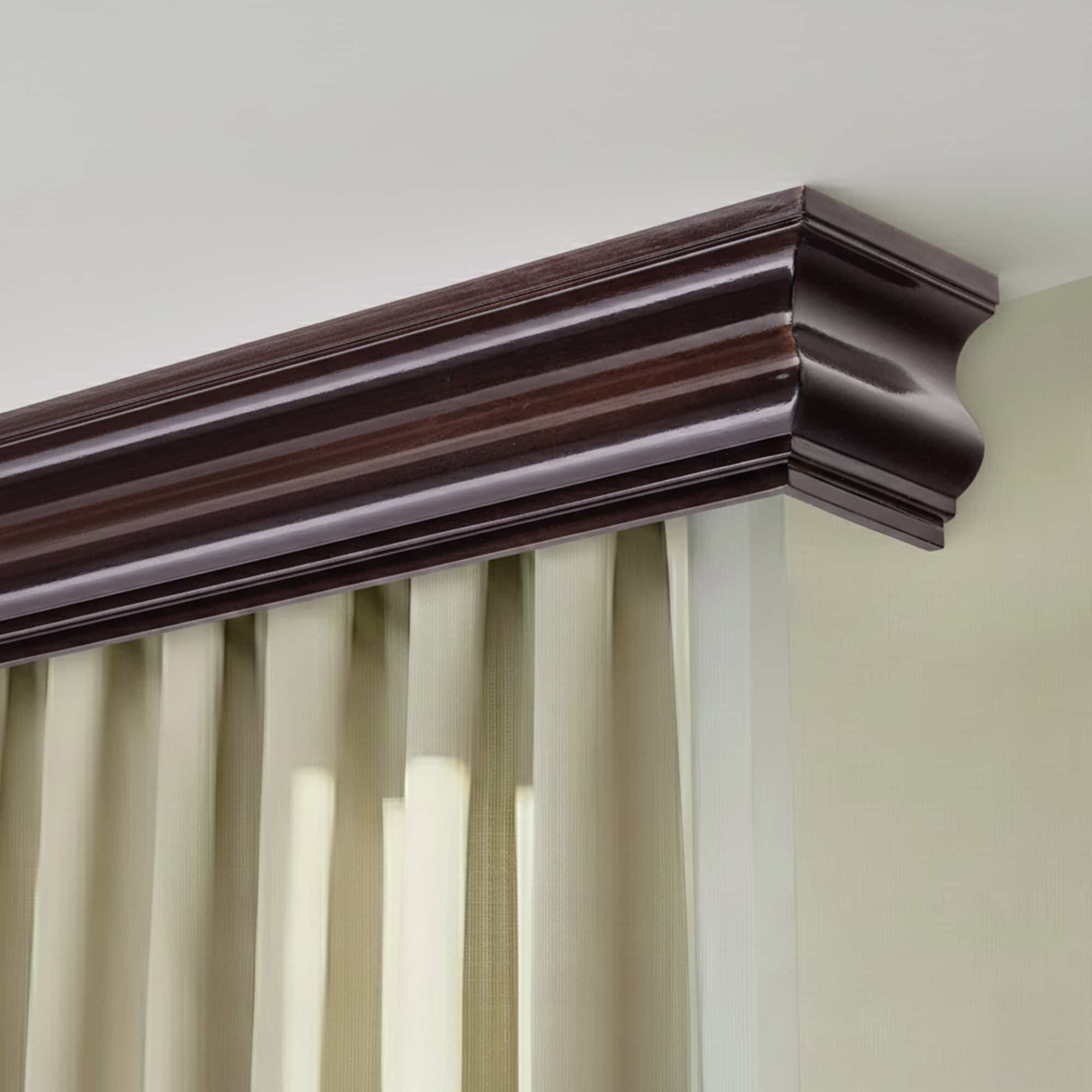 Rímsová garníža na záclonu a záves Athena z dreva Wenge