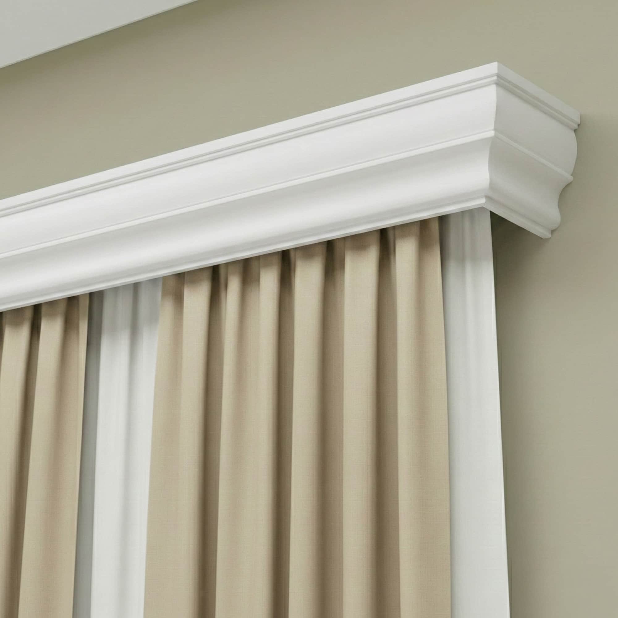 Rímsová garníža na záclonu a záves Firenze z dreva Biela