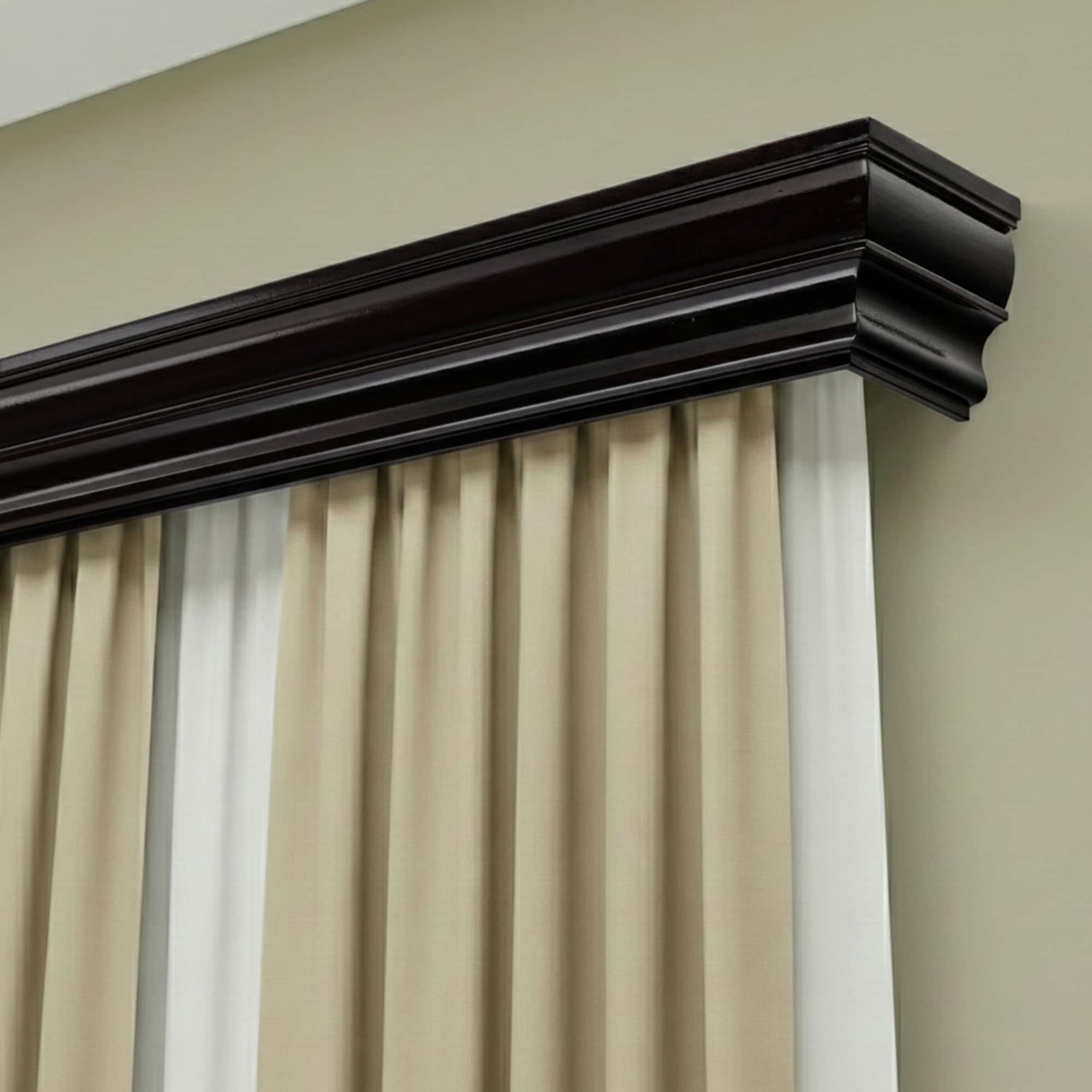 Rímsová garníža na záclonu a záves Firenze z dreva Čierna