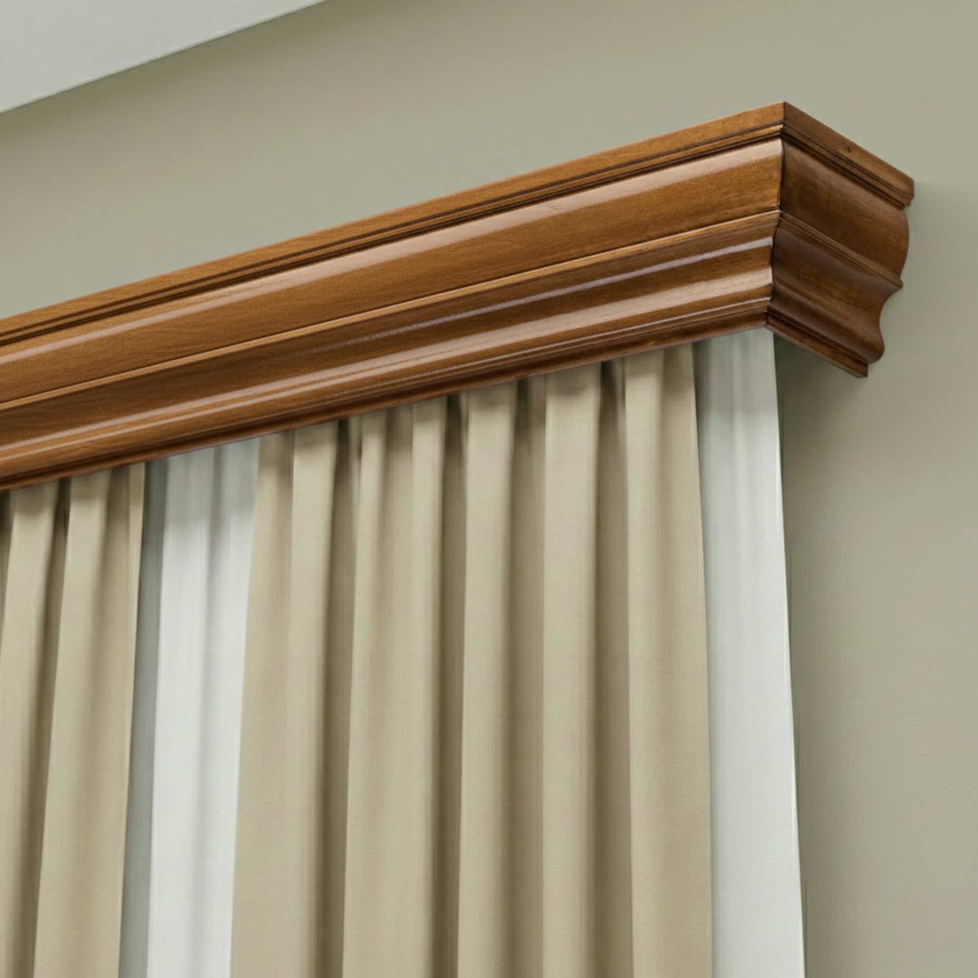 Rímsová garníža na záclonu a záves Firenze z dreva Dub