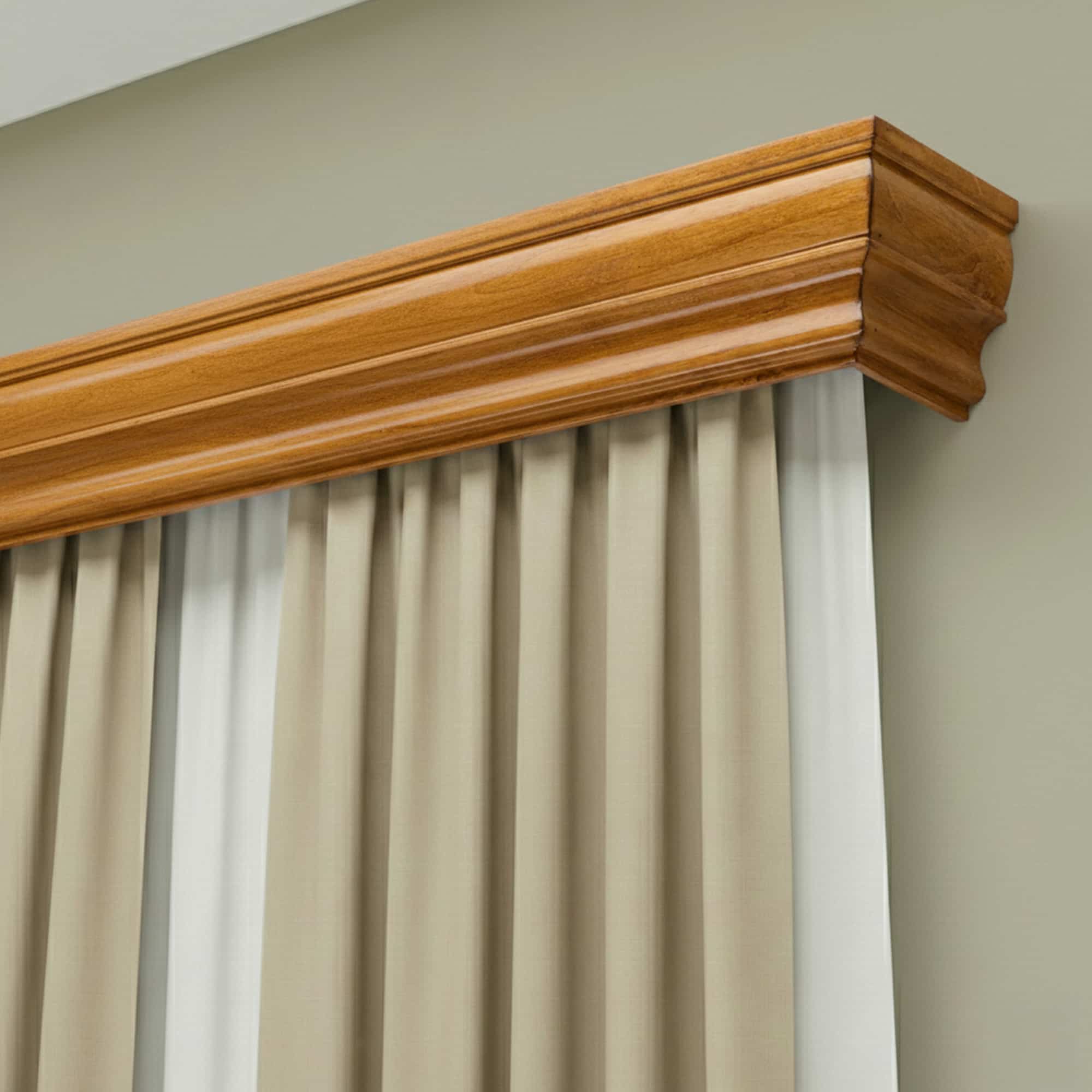 Rímsová garníža na záclonu a záves Firenze z dreva Stejar_auriu