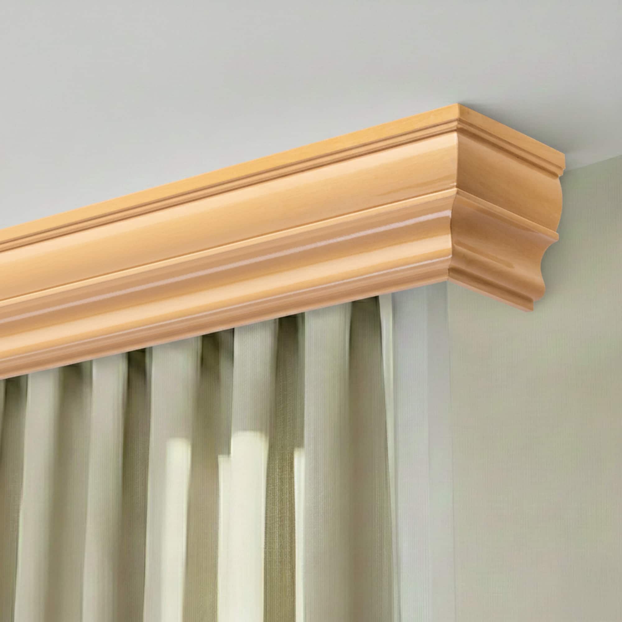 Rímsová garníža na záclonu a záves Firenze z dreva Prírodná