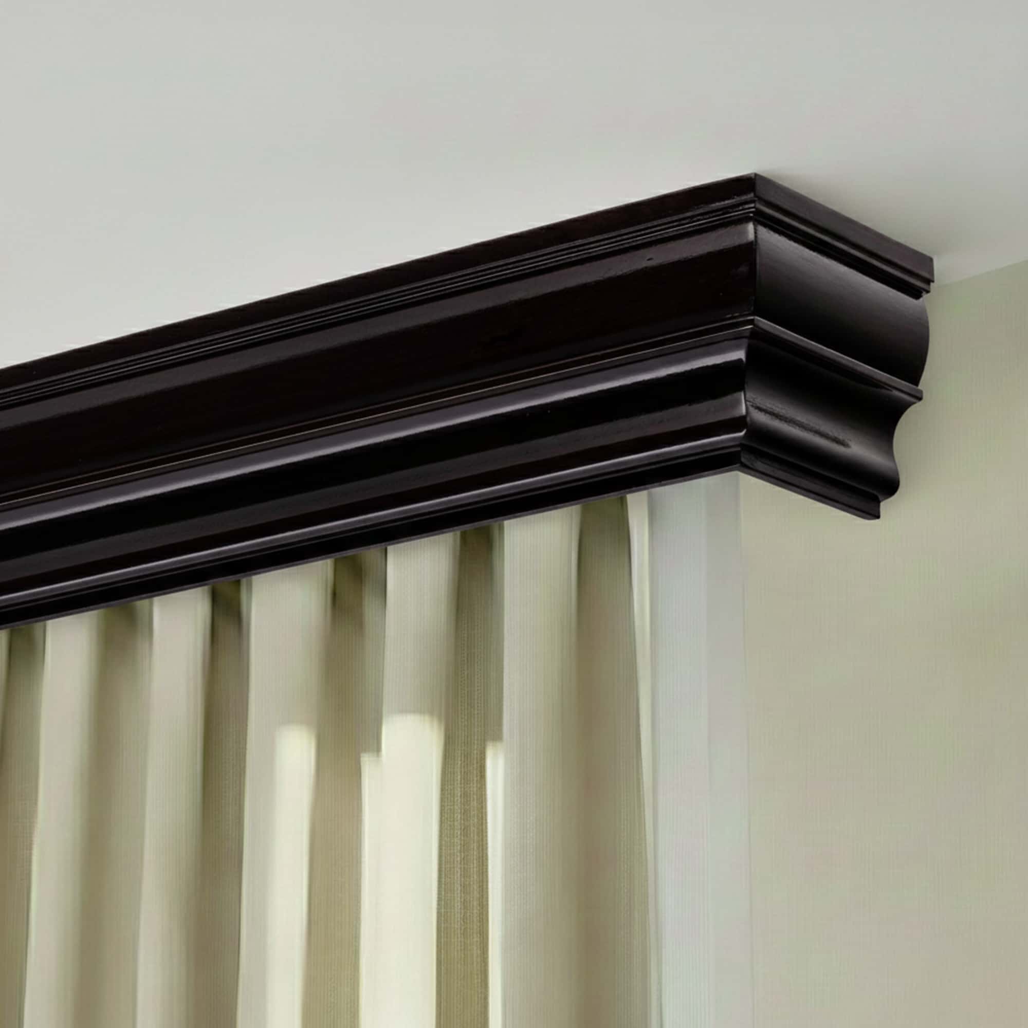 Rímsová garníža na záclonu a záves Firenze z dreva Čierna