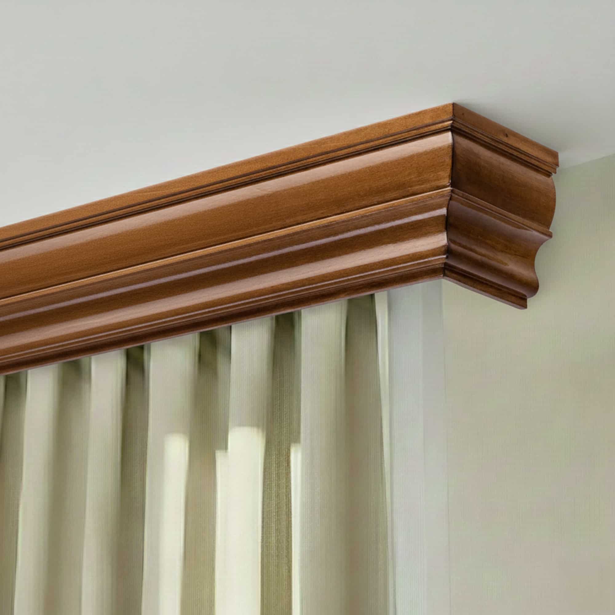 Rímsová garníža na záclonu a záves Firenze z dreva Dub