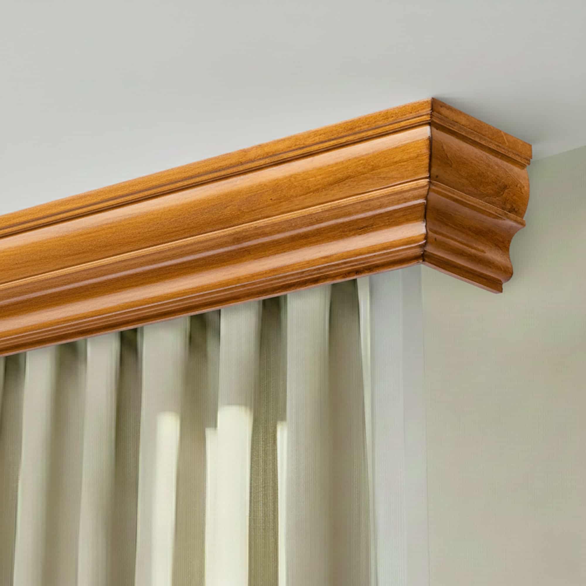 Rímsová garníža na záclonu a záves Firenze z dreva Stejar_auriu
