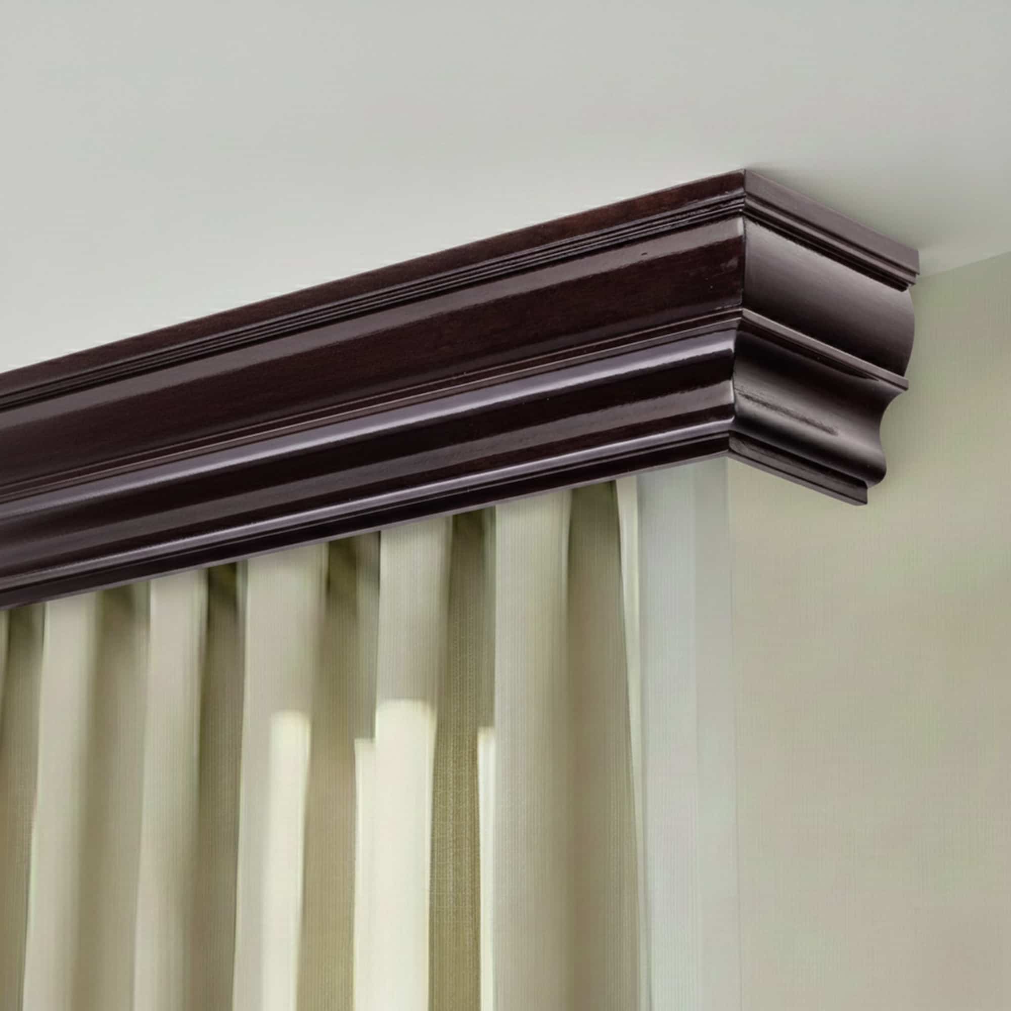 Rímsová garníža na záclonu a záves Firenze z dreva Wenge