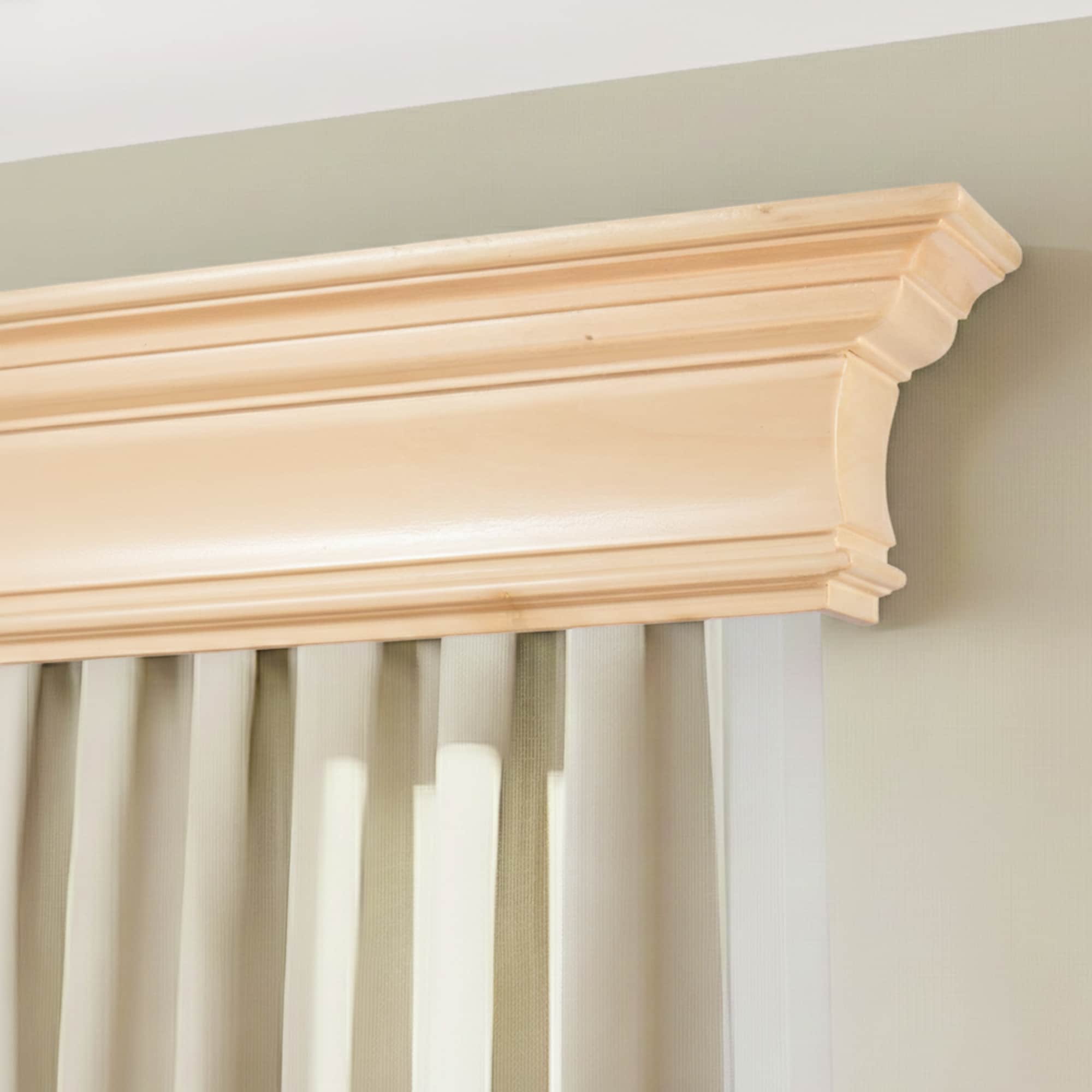 Rímsová garníža na záclonu a záves Filip z dreva Prírodná