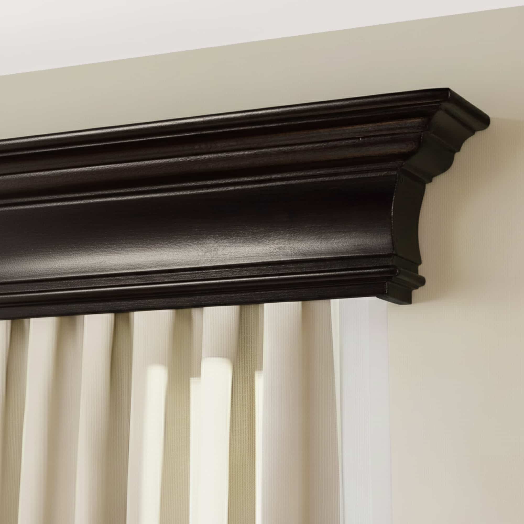 Rímsová garníža na záclonu a záves Filip z dreva Čierna