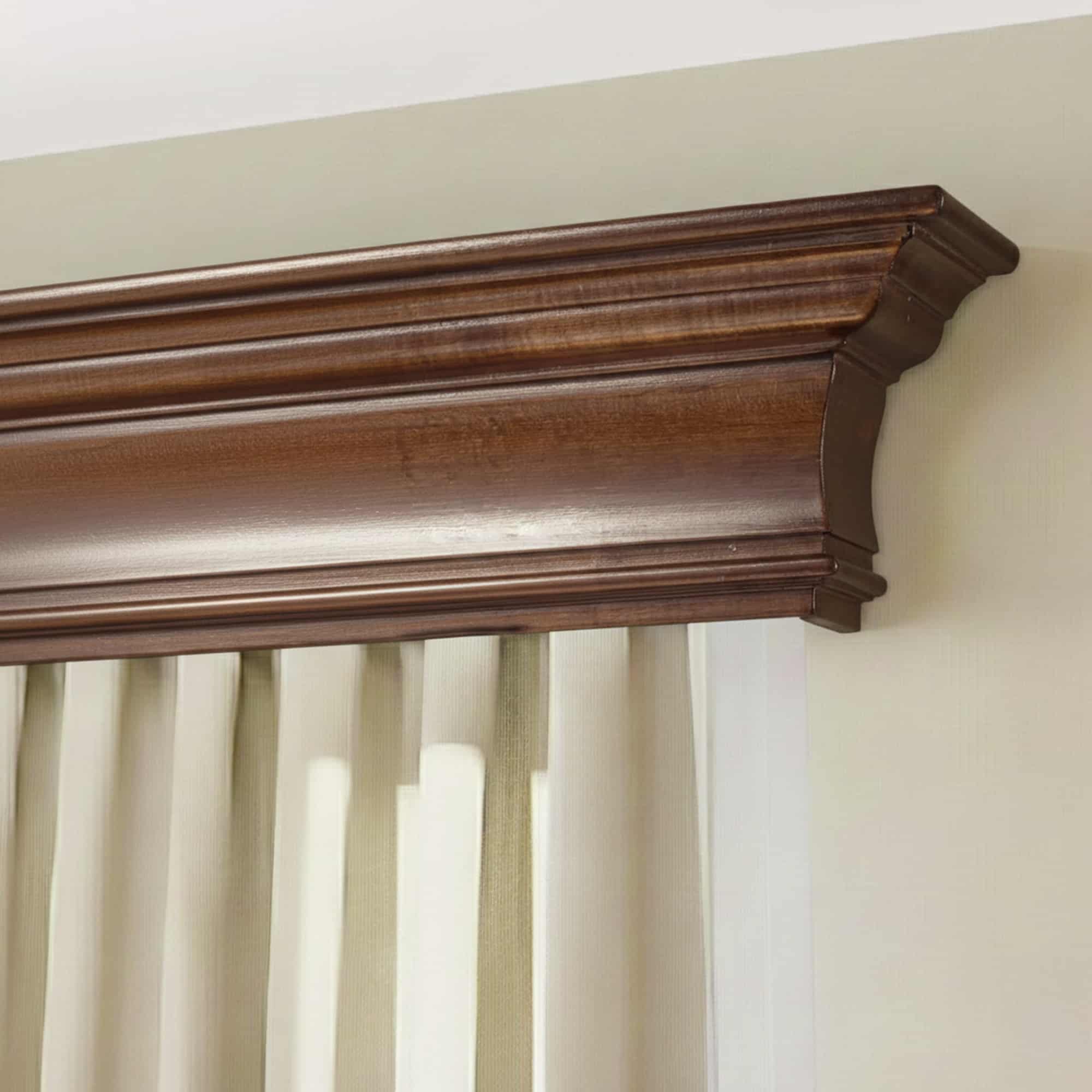 Rímsová garníža na záclonu a záves Filip z dreva Orech