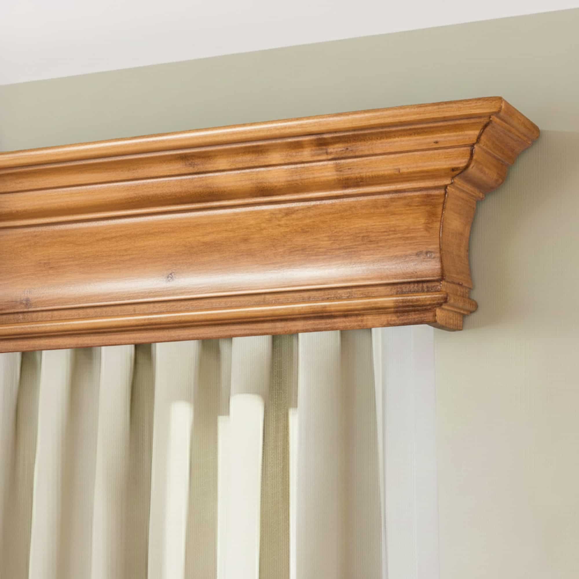 Rímsová garníža na záclonu a záves Filip z dreva Stejar_auriu