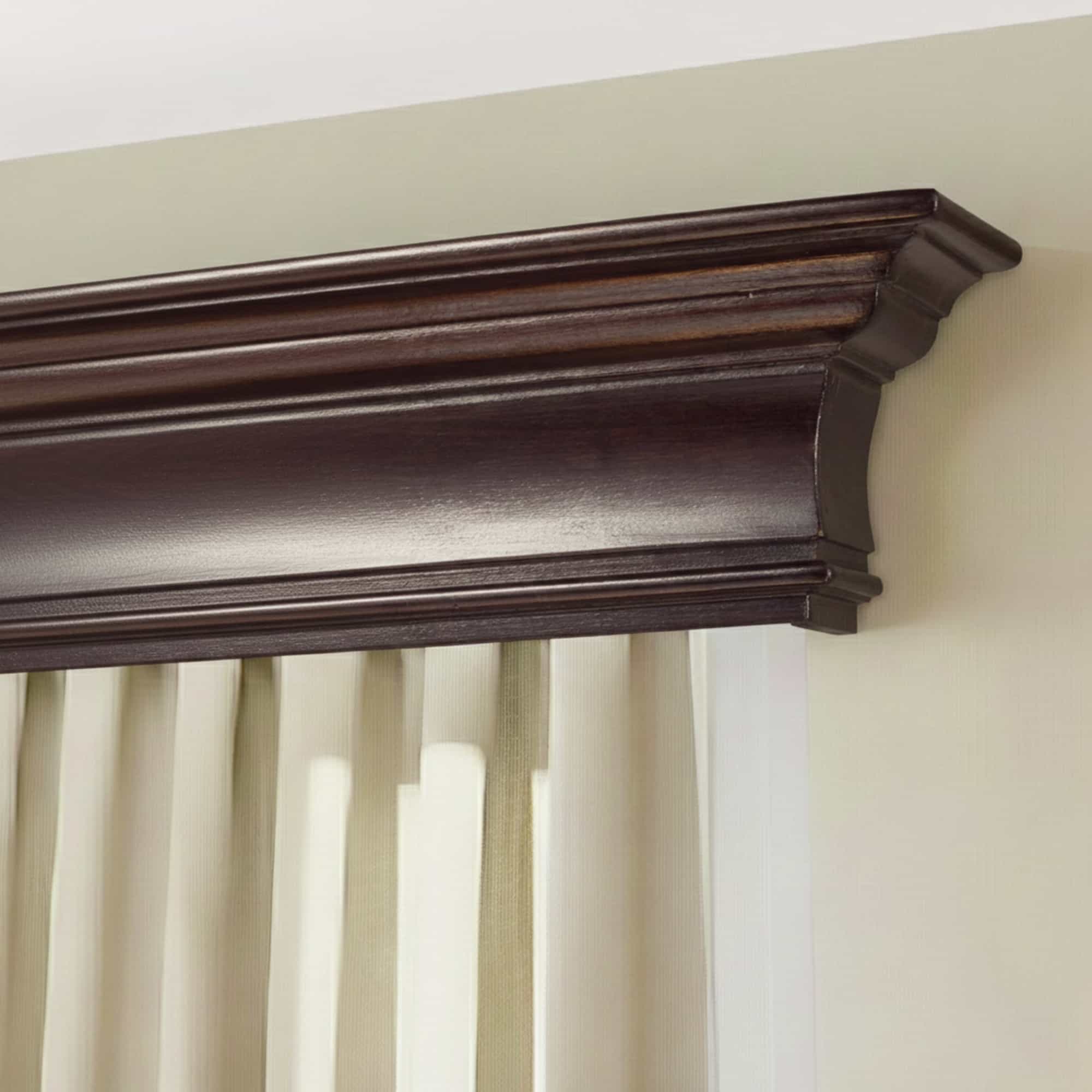 Rímsová garníža na záclonu a záves Filip z dreva Wenge