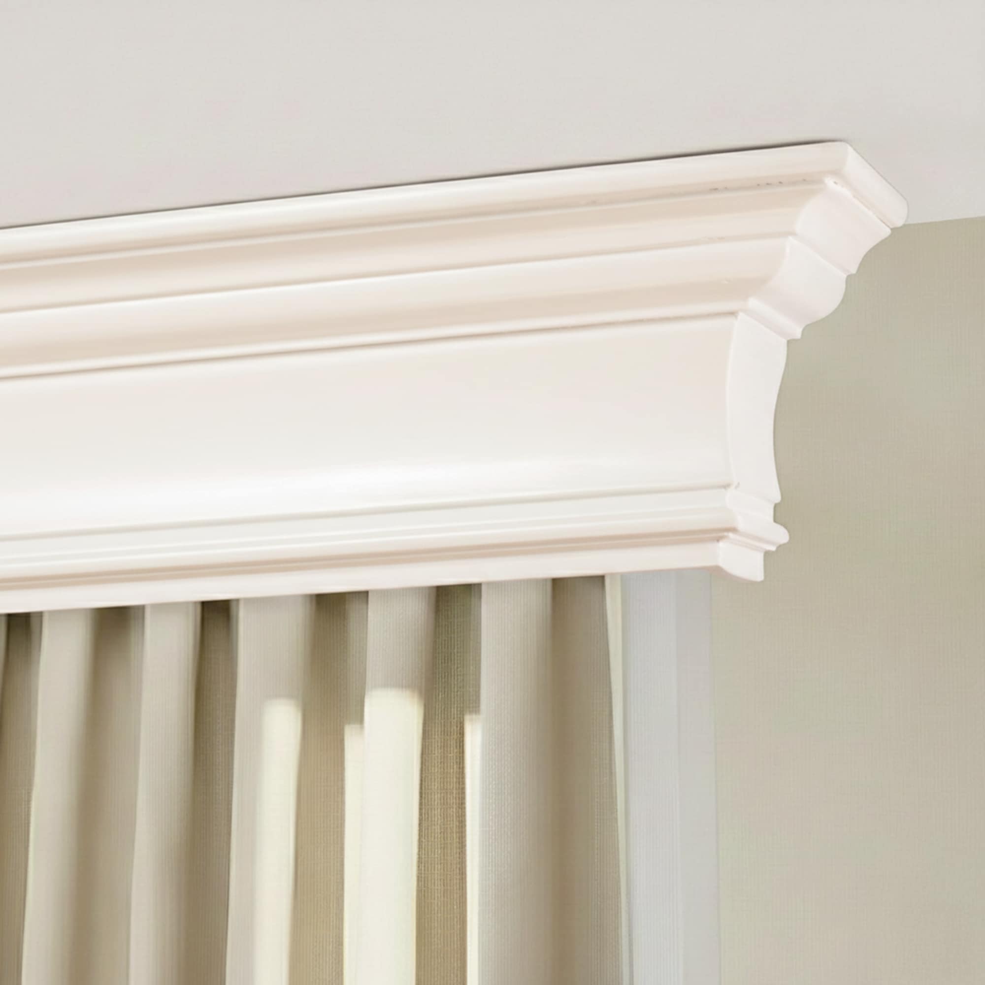 Rímsová garníža na záclonu a záves Filip z dreva Biela