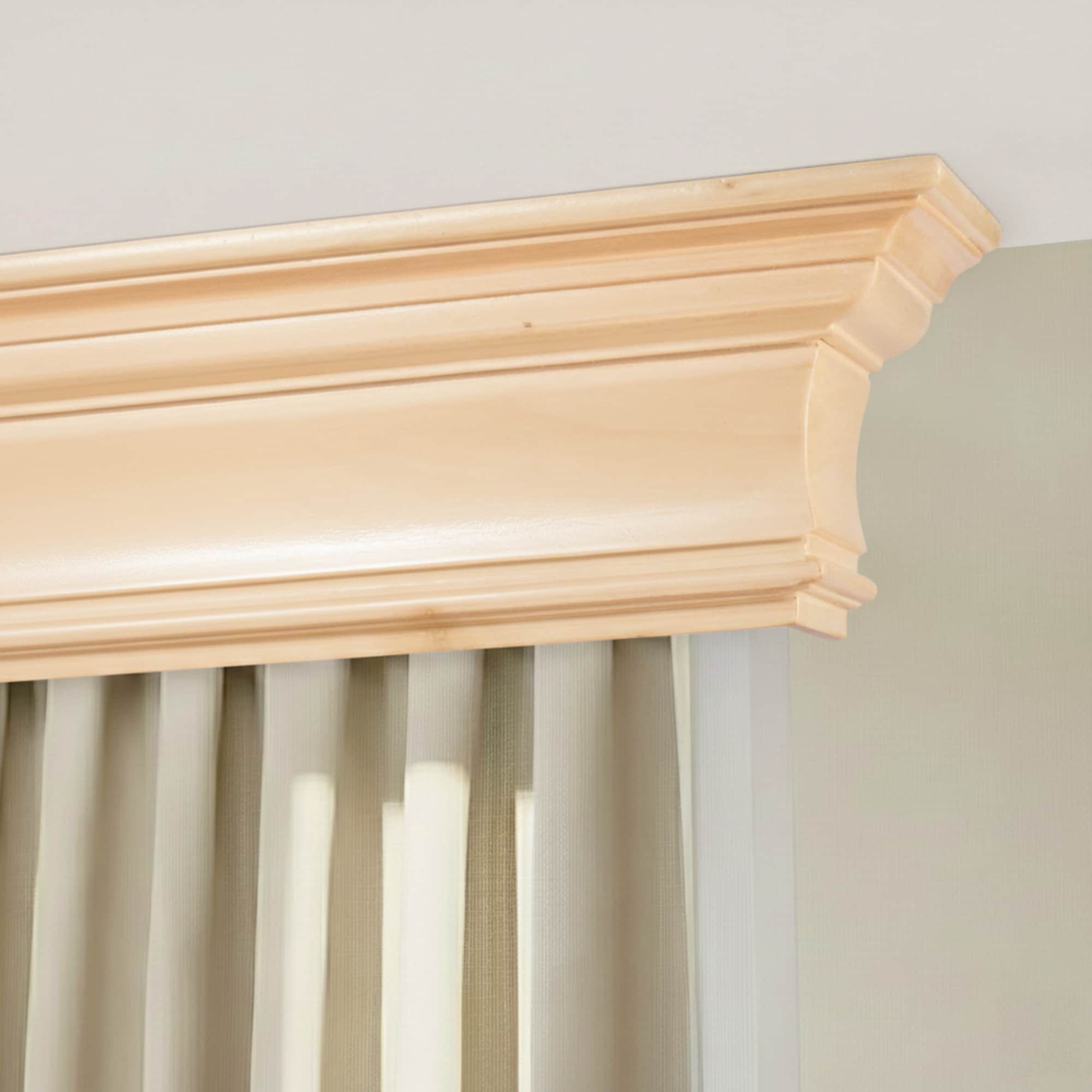 Rímsová garníža na záclonu a záves Filip z dreva Prírodná
