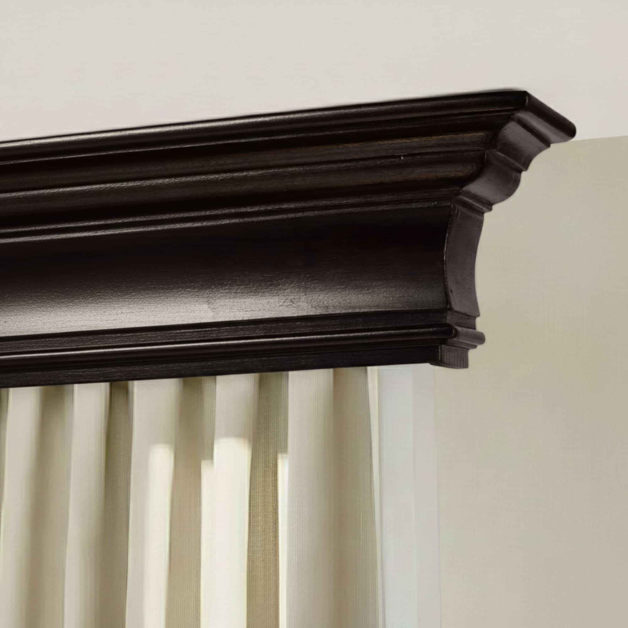 Rímsová garníža na záclonu a záves Filip z dreva Čierna