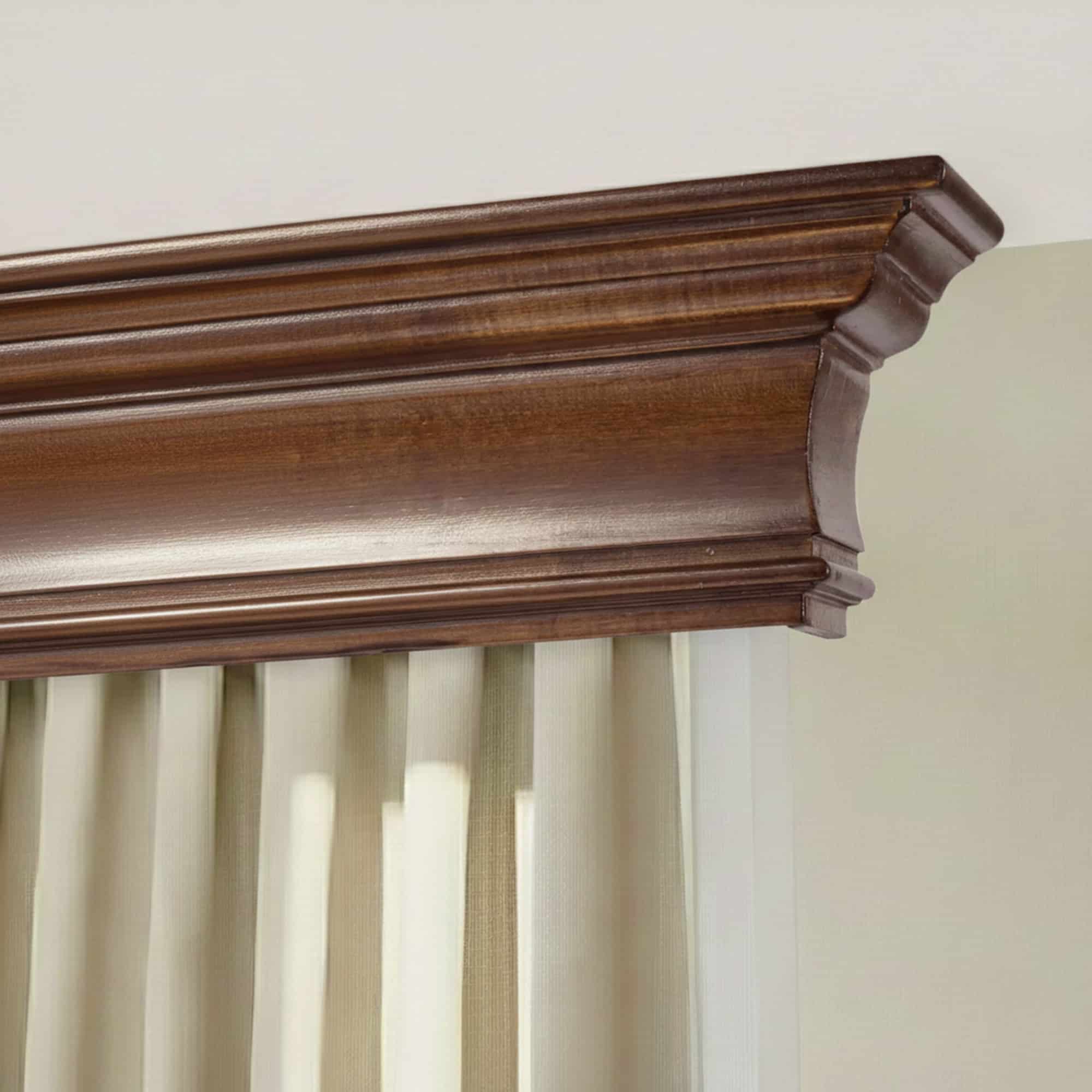 Rímsová garníža na záclonu a záves Filip z dreva Orech