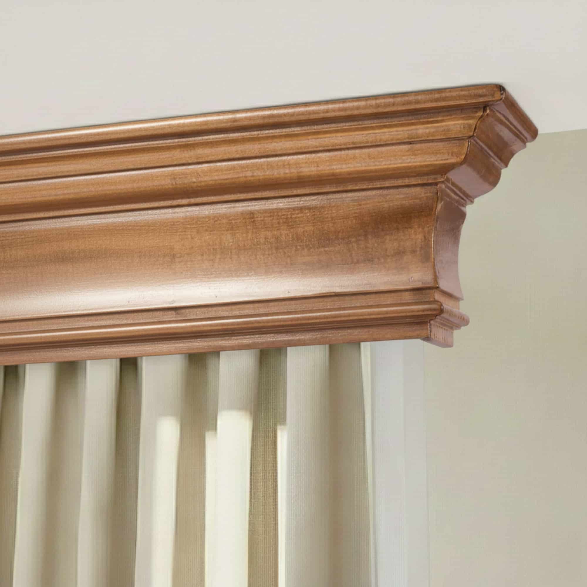 Rímsová garníža na záclonu a záves Filip z dreva Dub