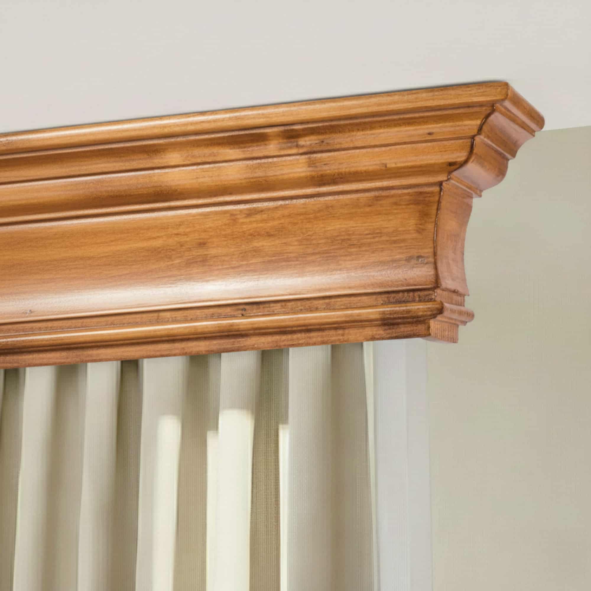 Rímsová garníža na záclonu a záves Filip z dreva Stejar_auriu