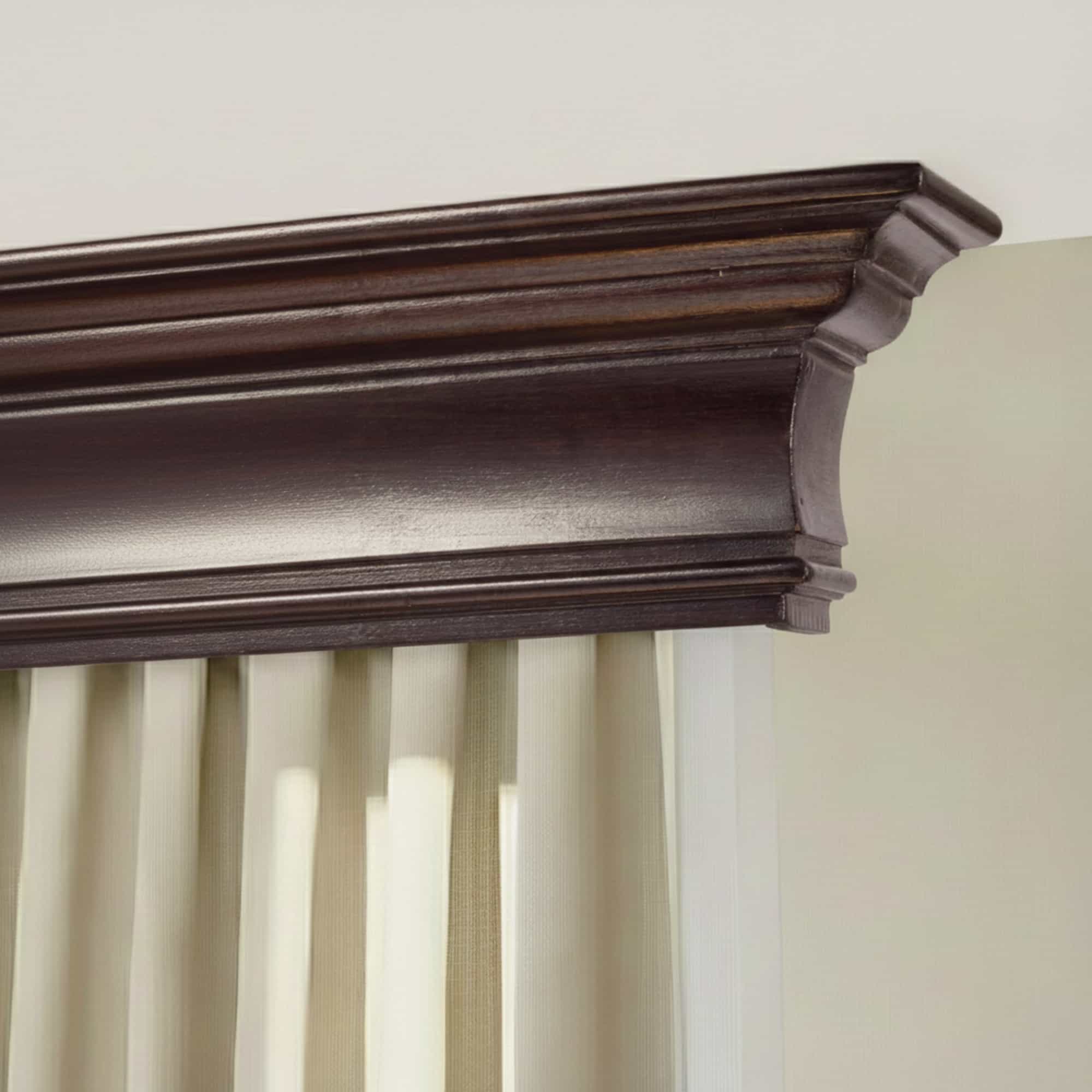 Rímsová garníža na záclonu a záves Filip z dreva Wenge