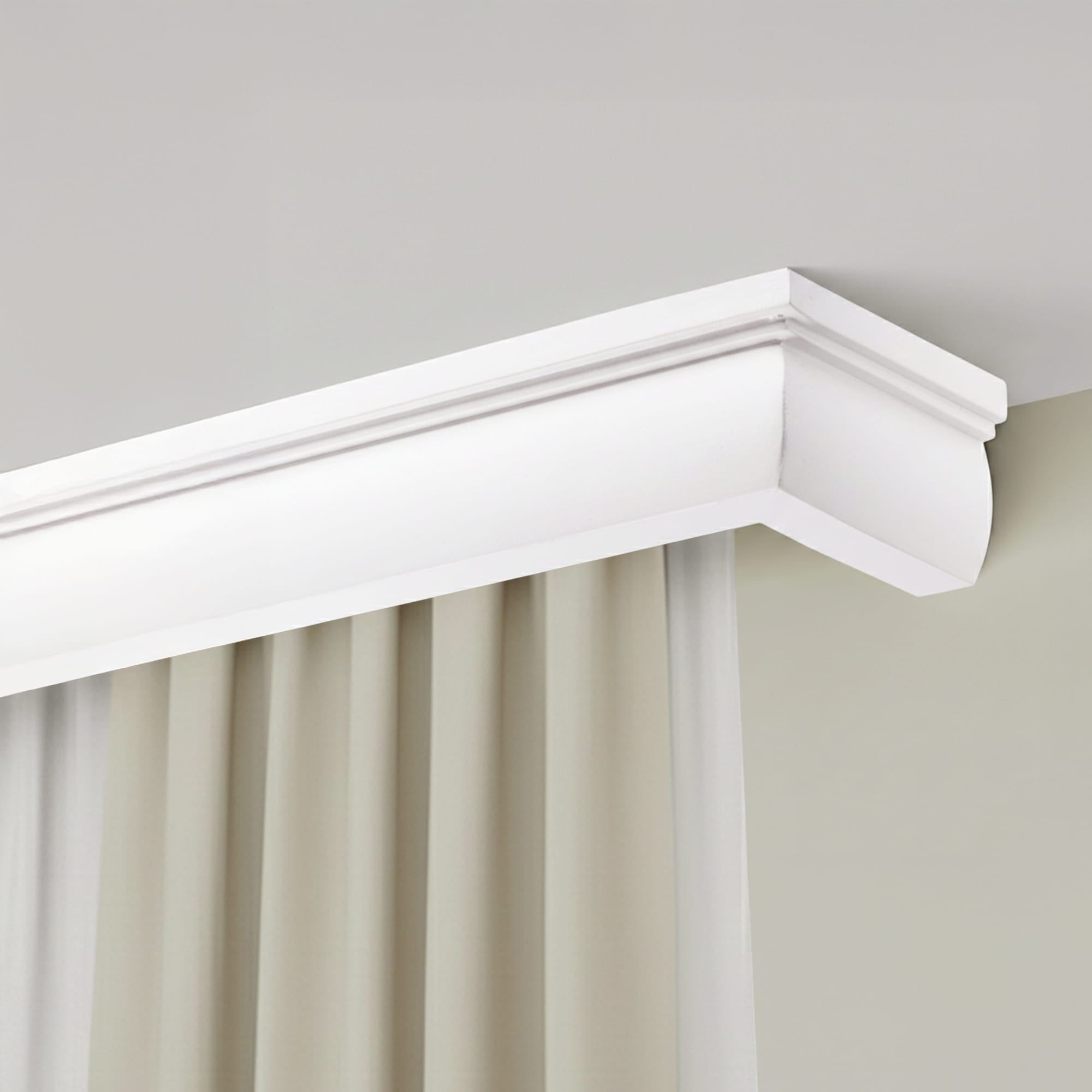 Garníža na záclonu a záves s maskou Firenze z dreva Biela