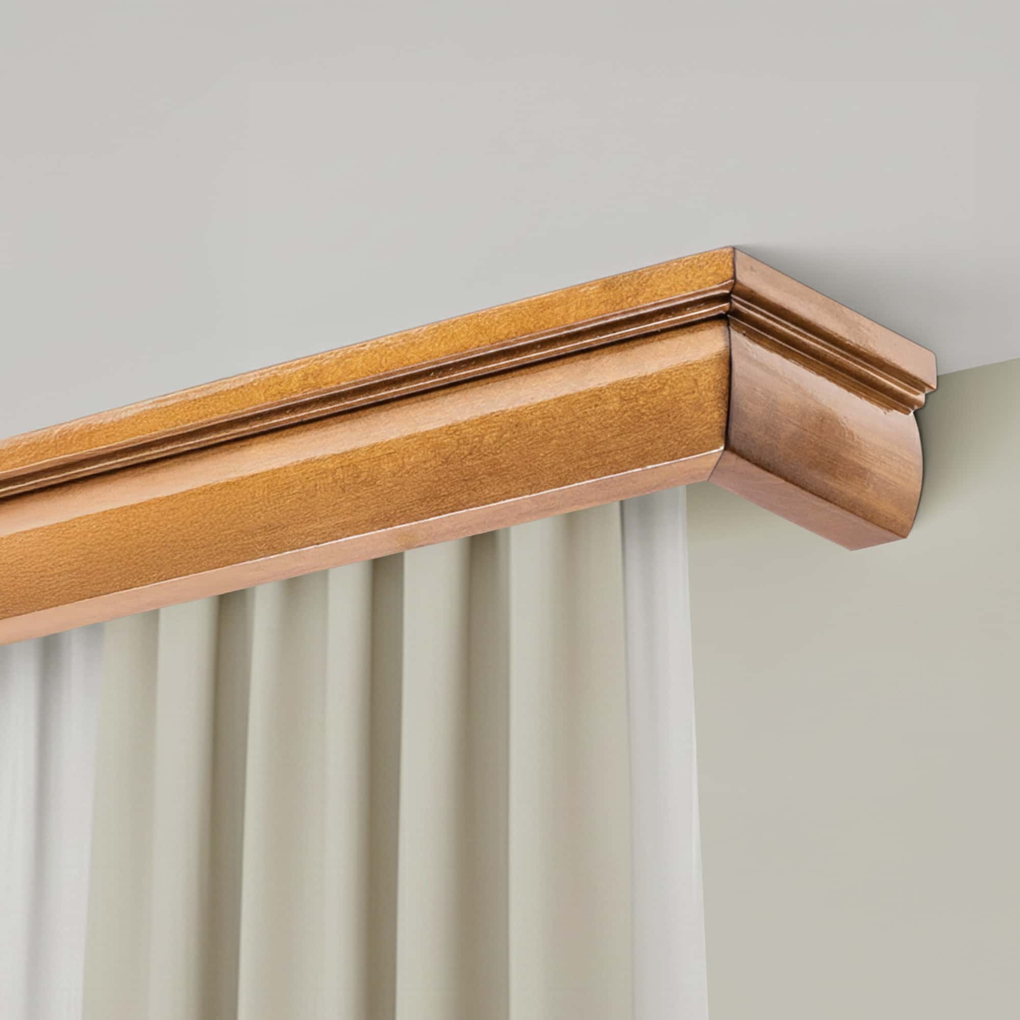 Garníža na záclonu a záves s maskou Firenze z dreva Dub