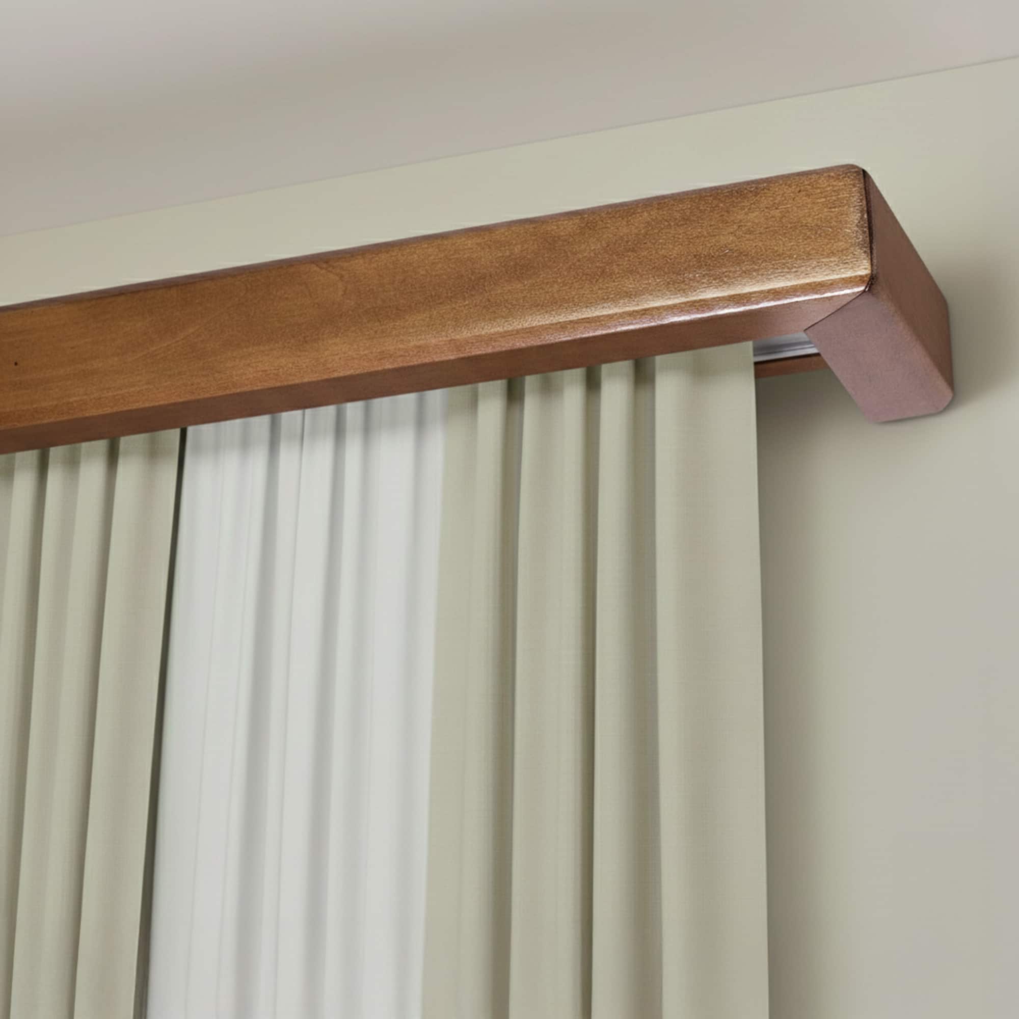 Garníža na záclonu a záves s maskou Štvorcová z dreva Dub