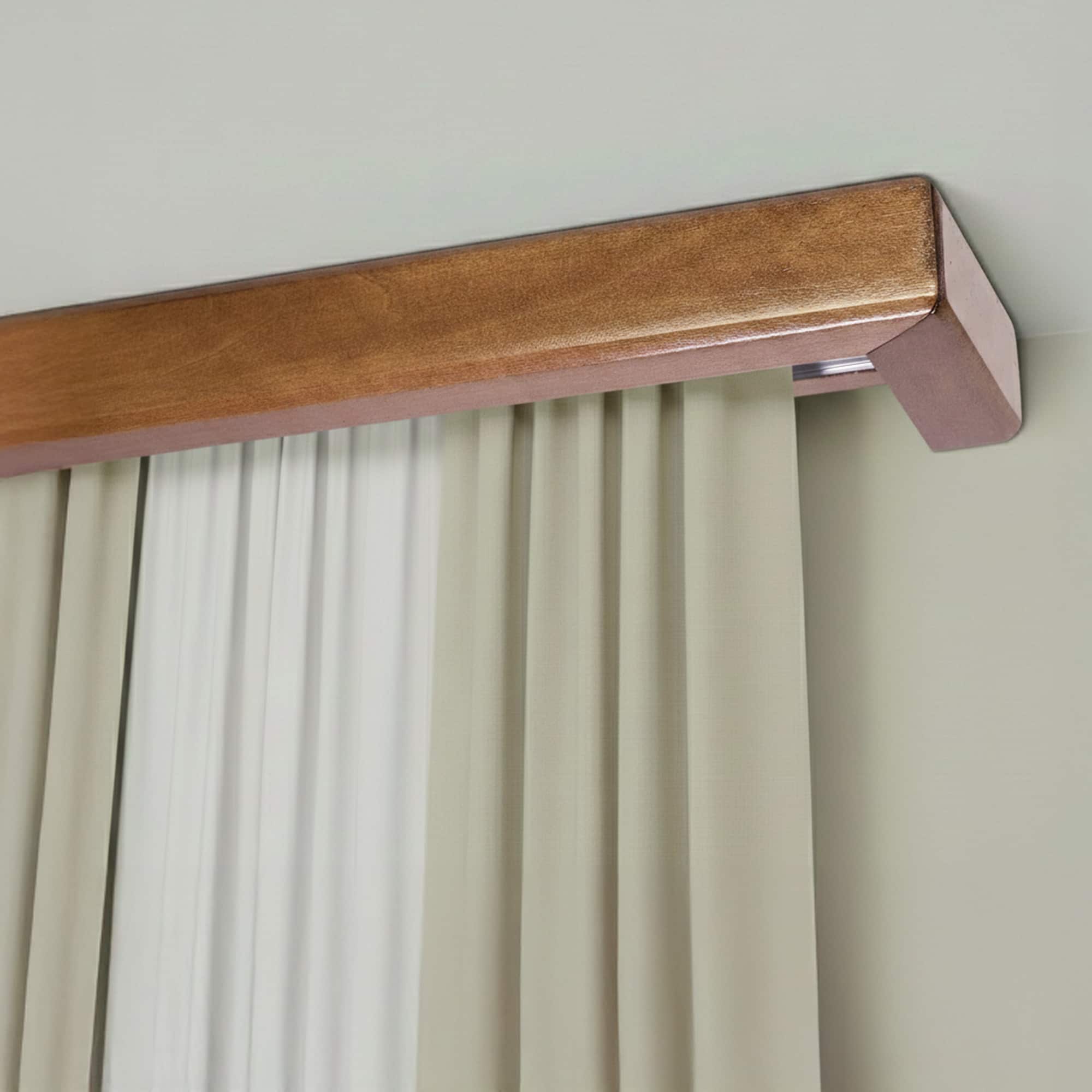 Garníža na záclonu a záves s maskou Štvorcová z dreva Dub