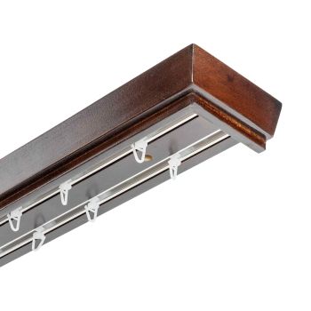 Garníža na záclonu a záves s maskou Conic z dreva