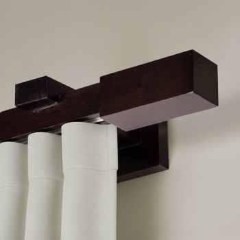 Koľajnica na záclonu Praga z dreva - 