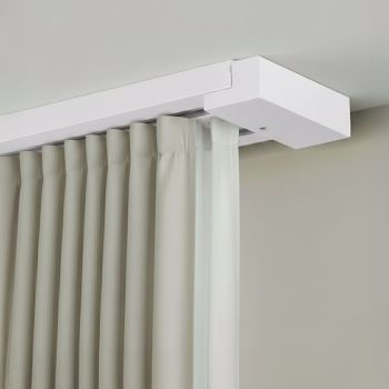 Garníža na záclonu a záves Travetto Double z dreva