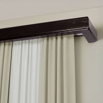 Garníža na záclonu a záves s maskou Štvorcová z dreva - 