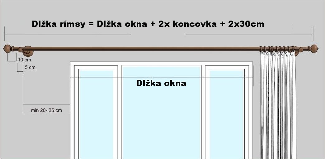 Drevená garníža na záclonu Stella Jednoduchý 35 mm